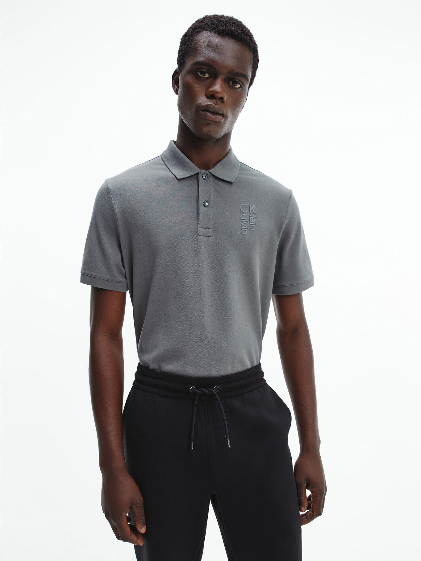 Polo Hybrid Logo Gris Calvin Klein-0