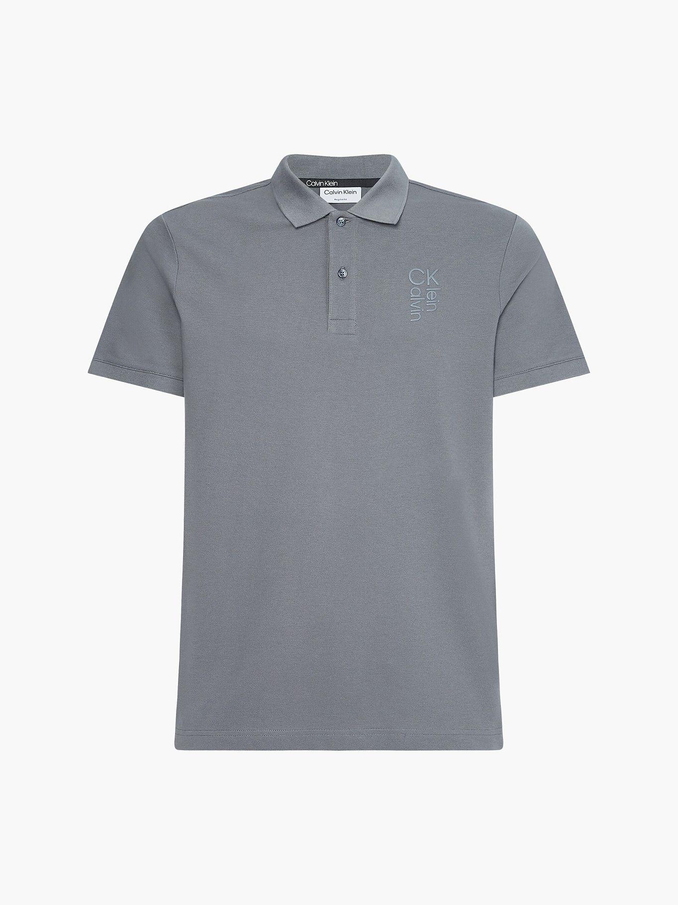 Polo Hybrid Logo Gris Calvin Klein-4