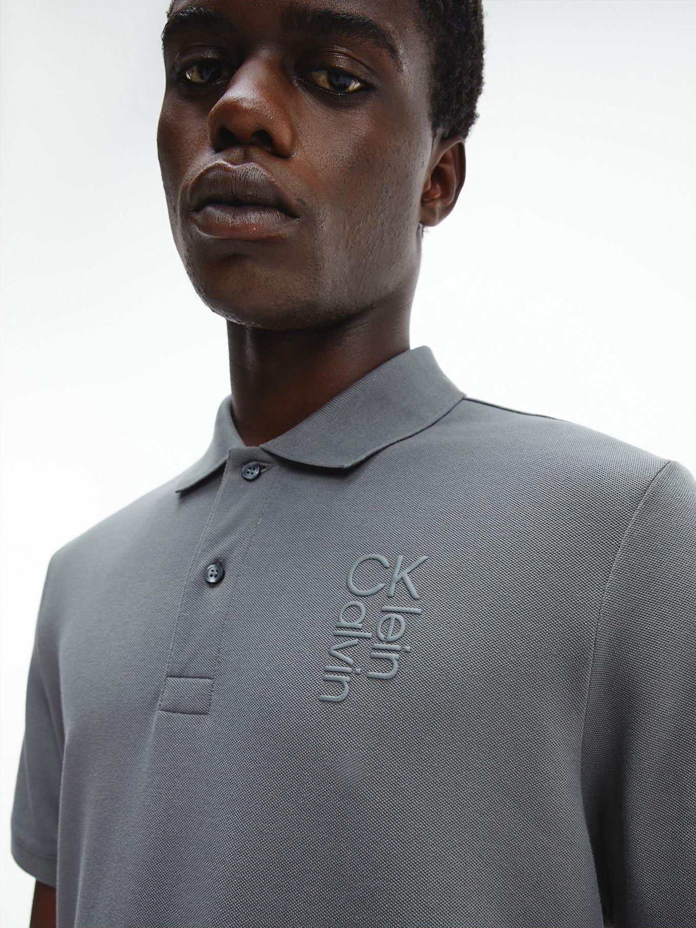 Polo Hybrid Logo Gris Calvin Klein-3