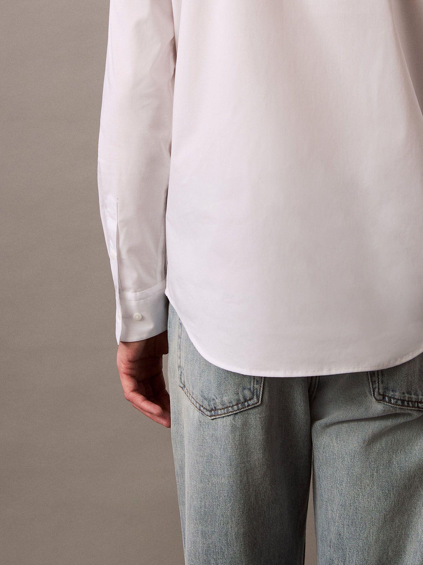 Camisa Slim Fit Elástica Blanco Calvin Klein-4