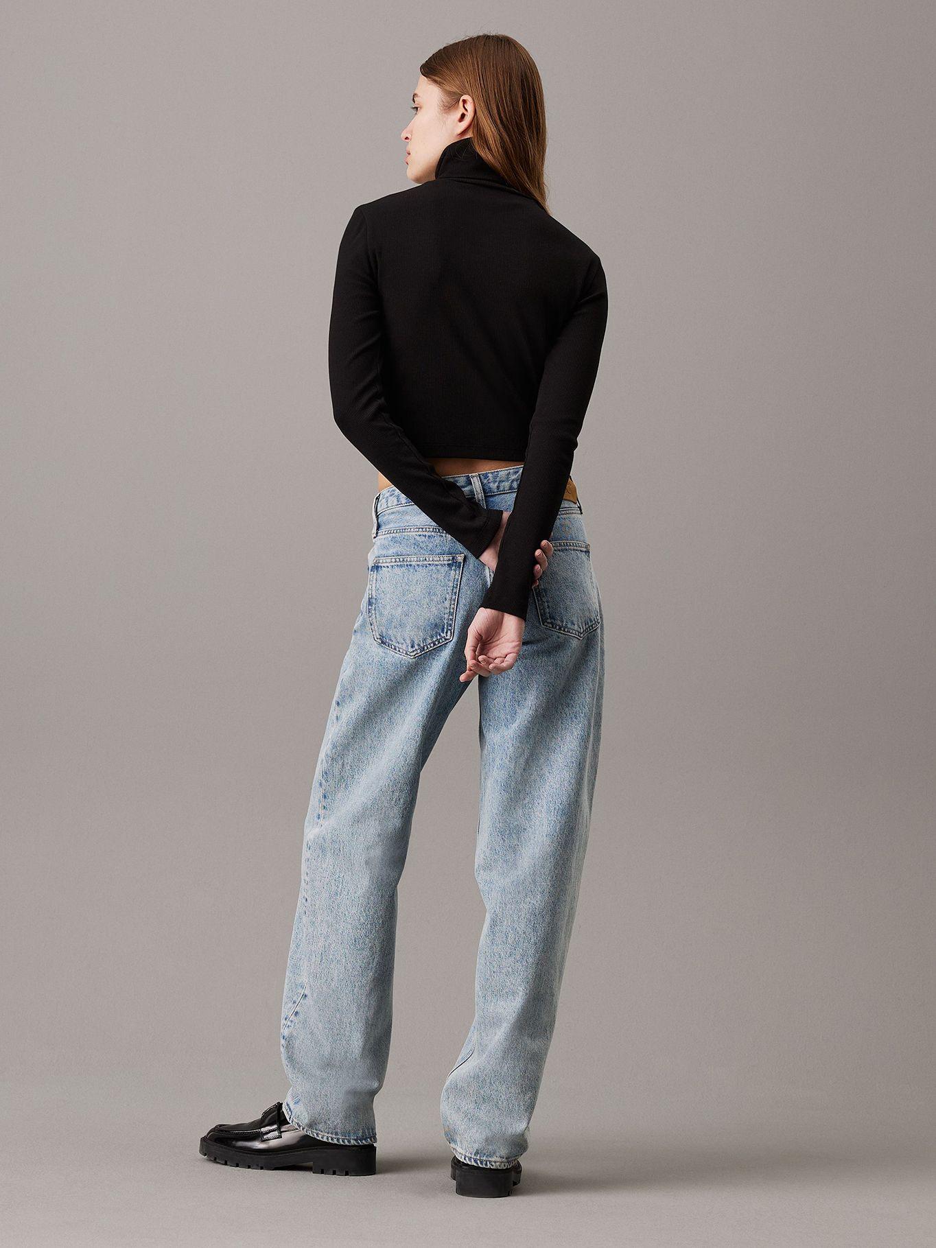 Polera LS Woven Label Negro Calvin Klein-2