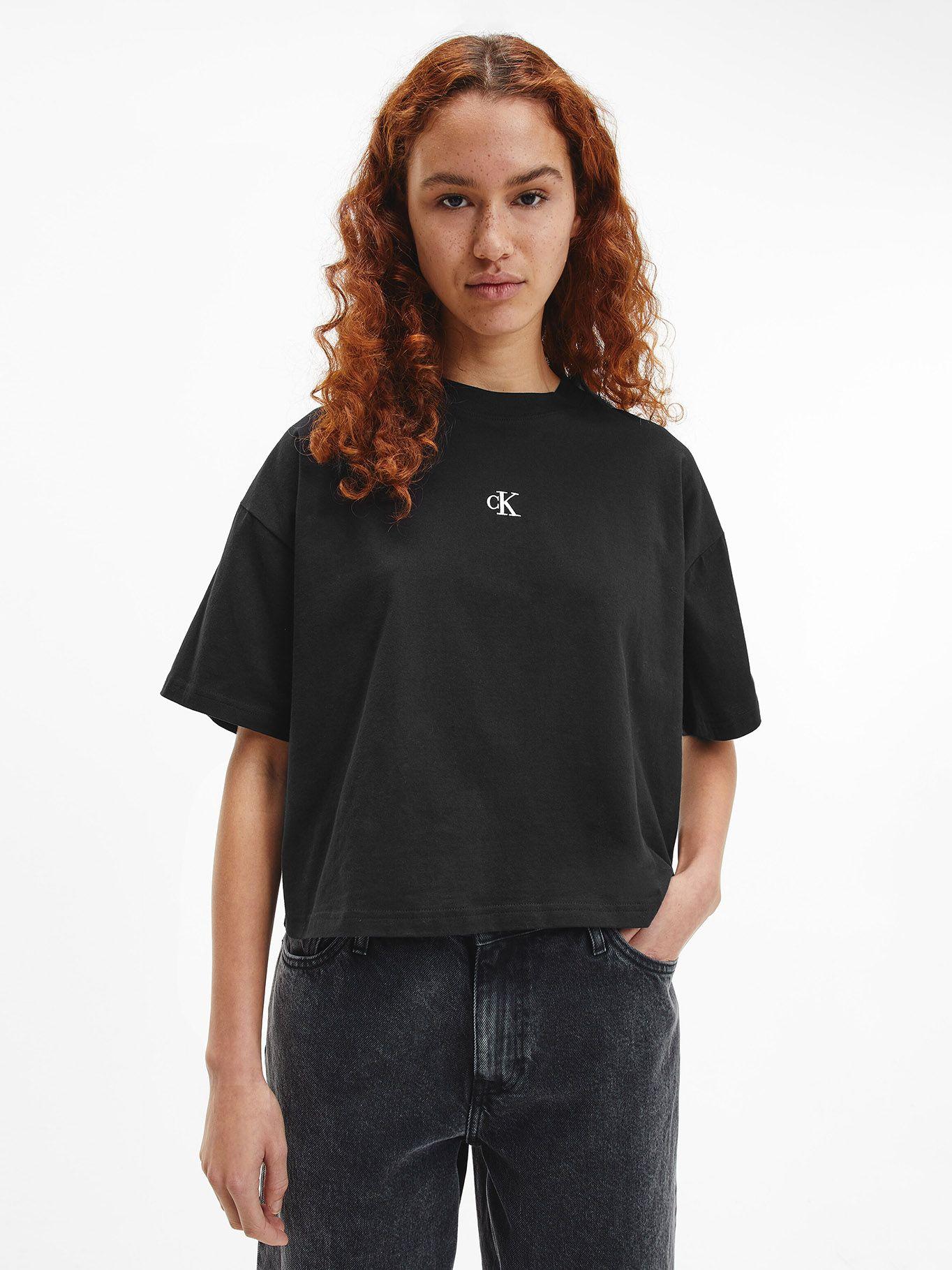 Polera Oversized Monogram Negro Calvin Klein-0