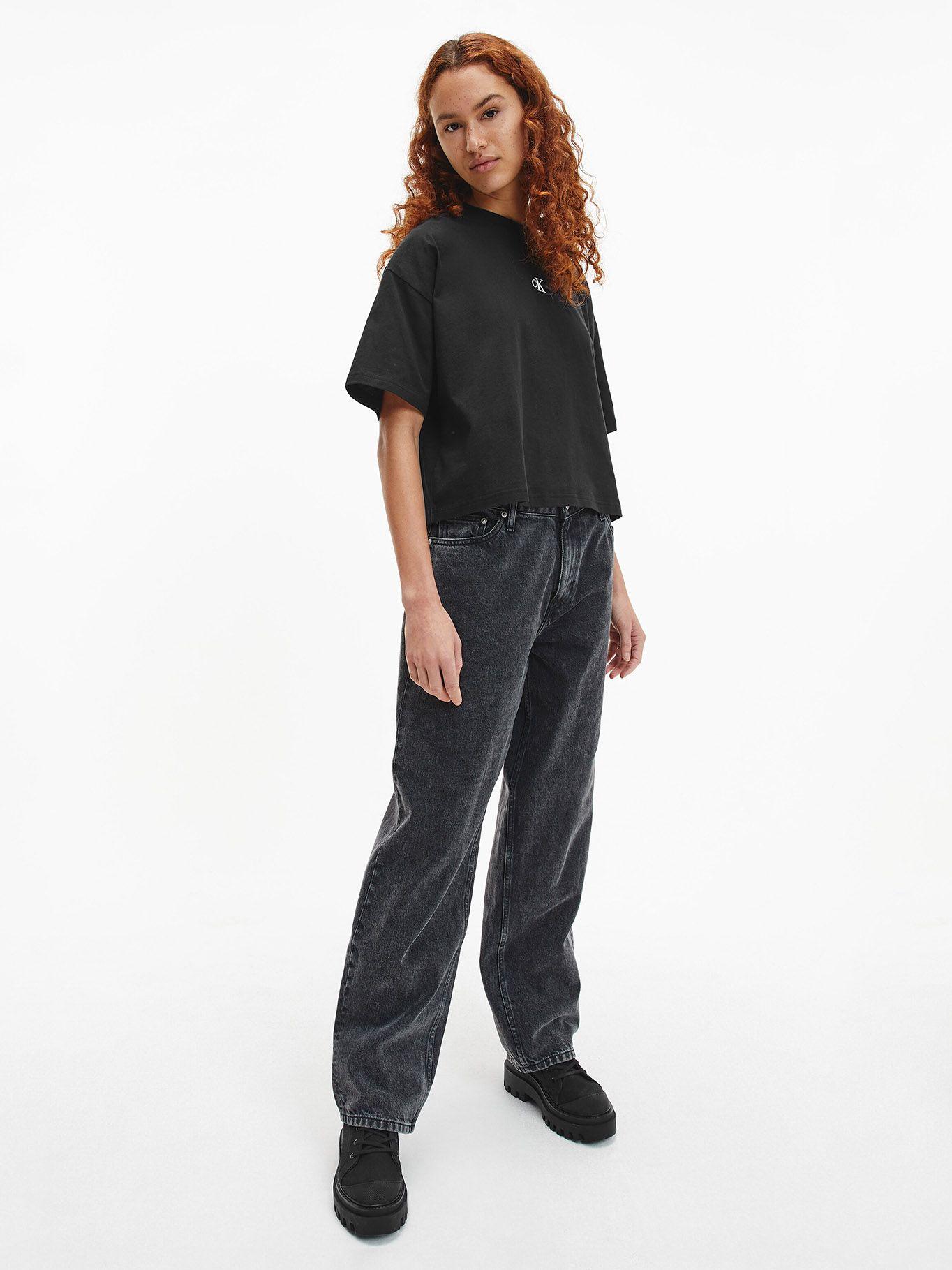 Polera Oversized Monogram Negro Calvin Klein-1