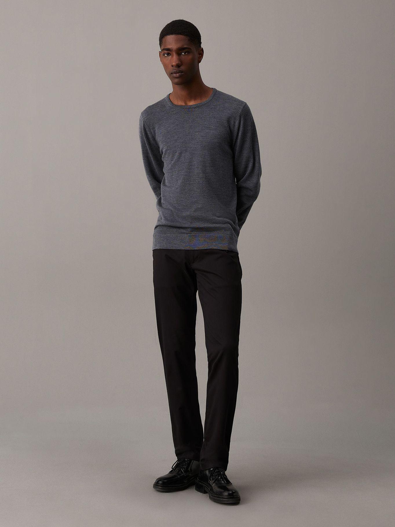 Sweater Superior Wool Crew Neck/Sw Gris Calvin Klein-1