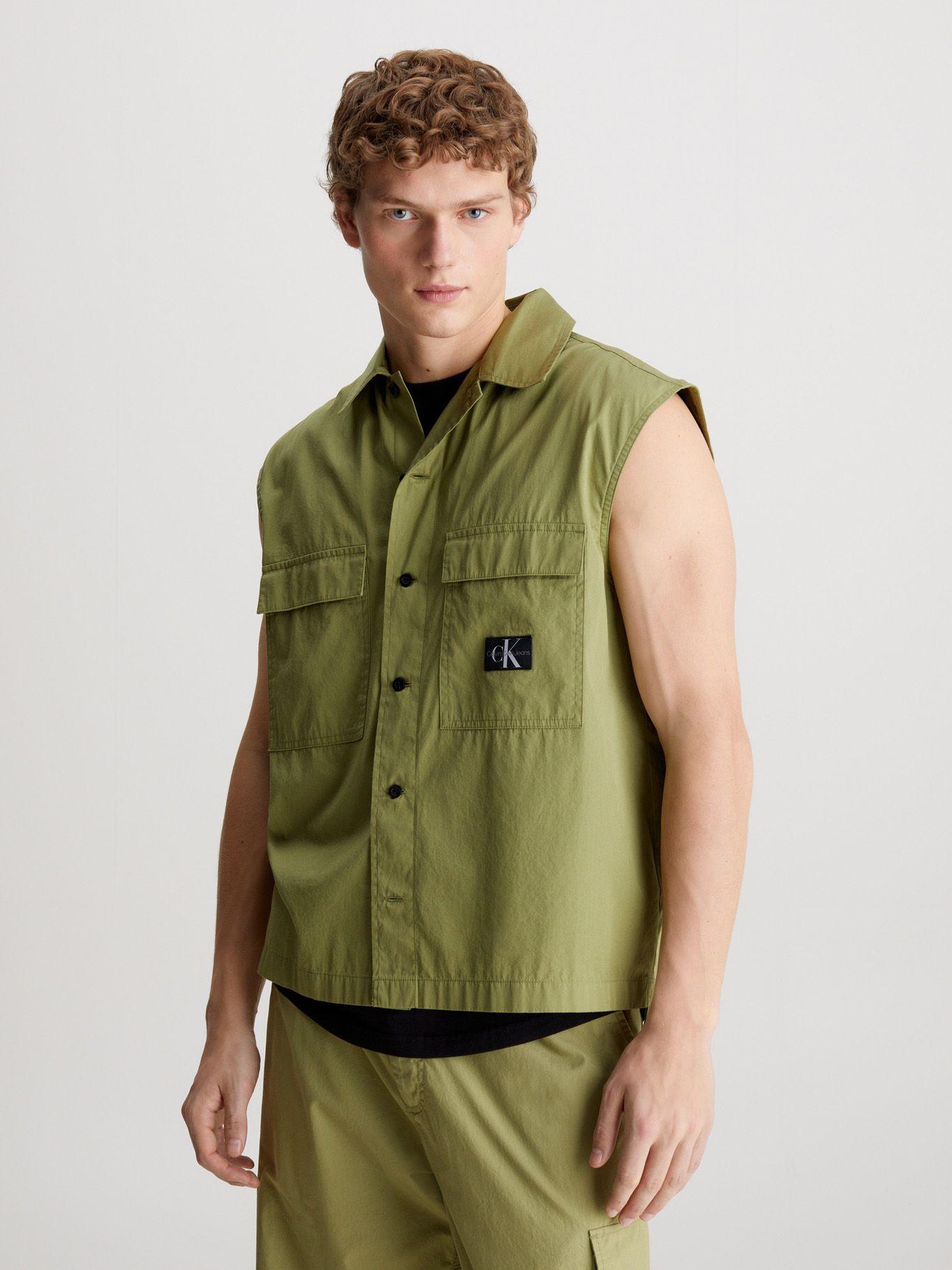 Camisa Sleeveless Poplin Verde Calvin Klein-0