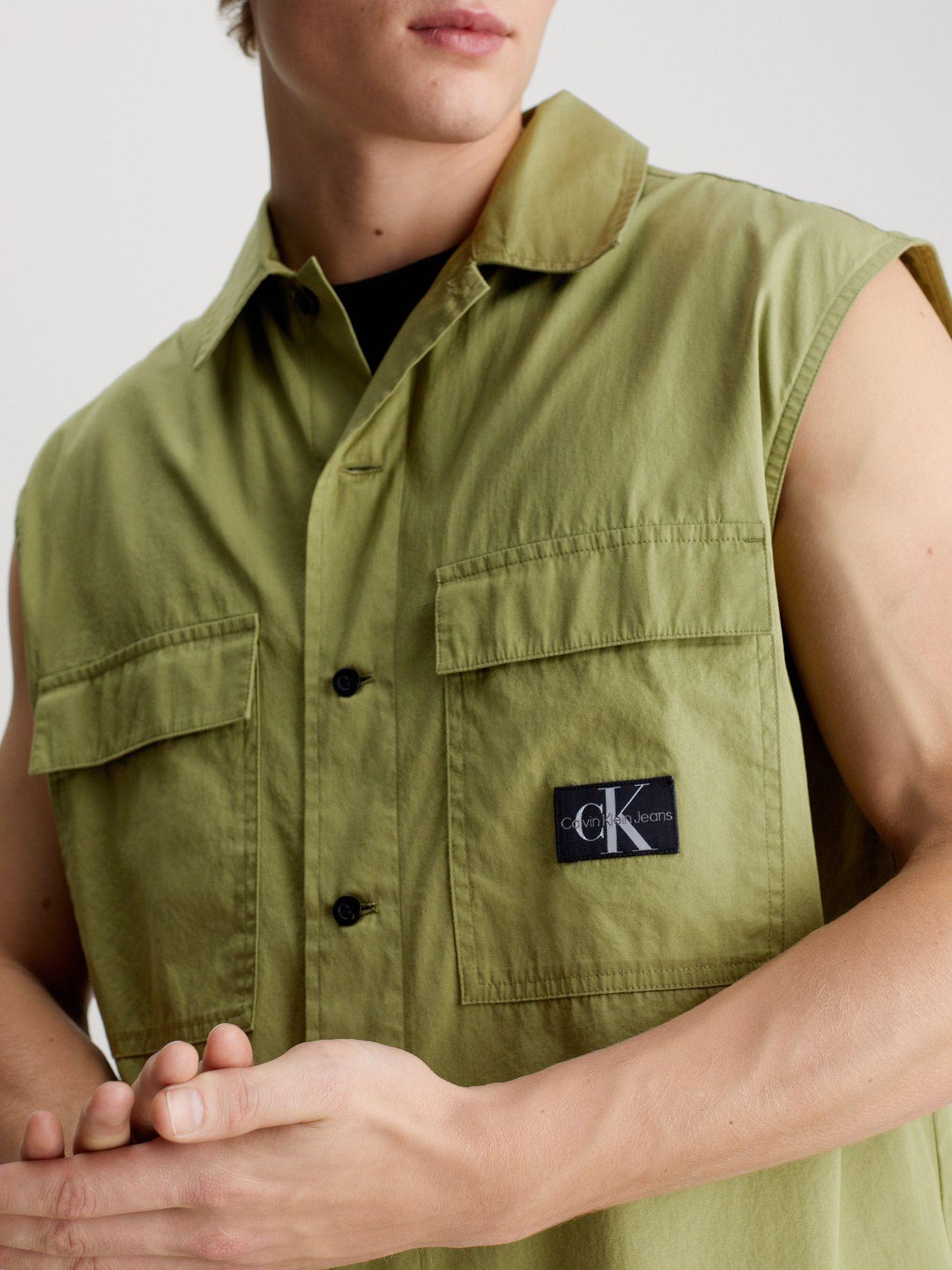 Camisa Sleeveless Poplin Verde Calvin Klein-3