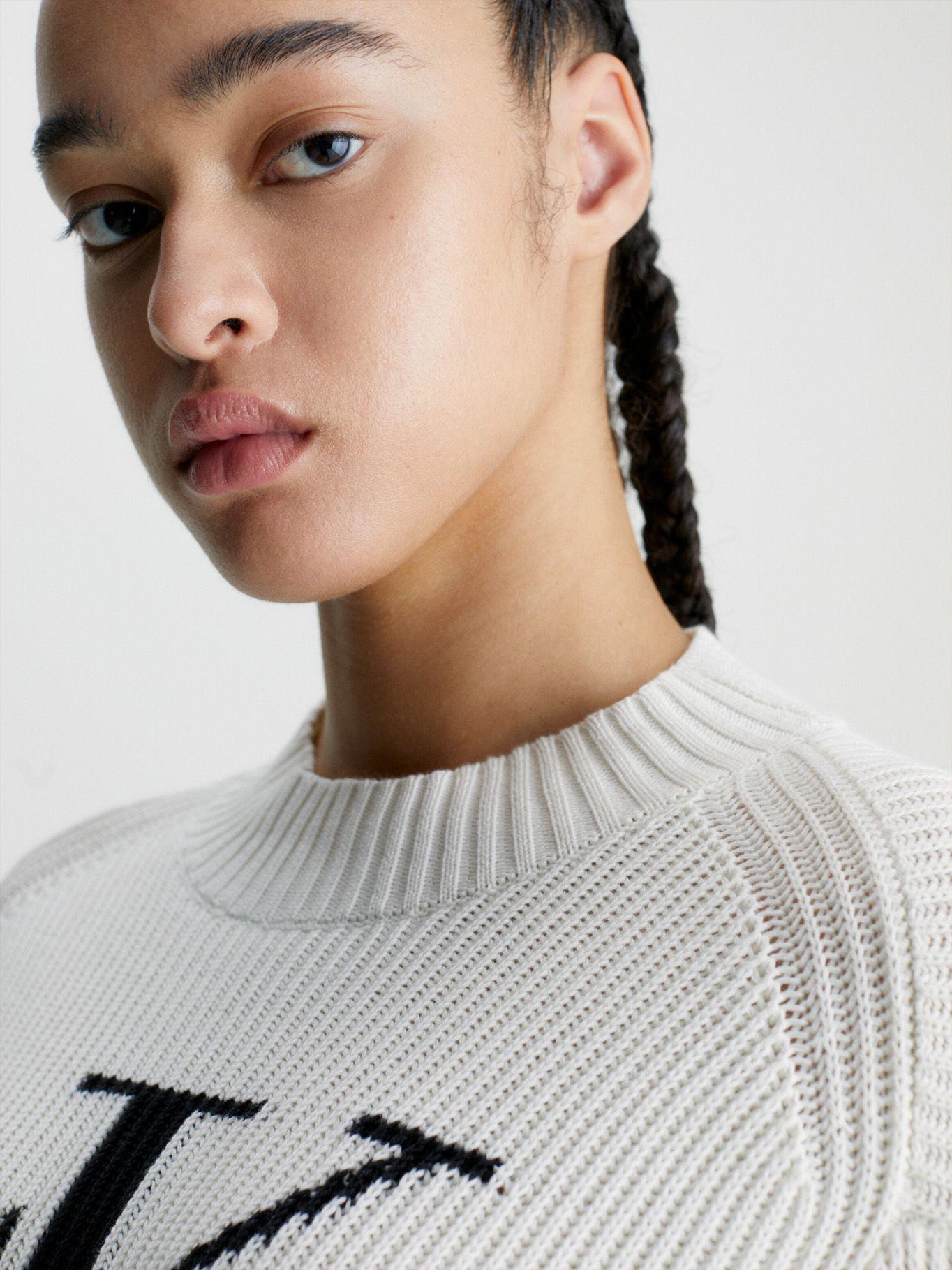 Vestido Sweater Ck Intarsia Blanco Calvin Klein-2