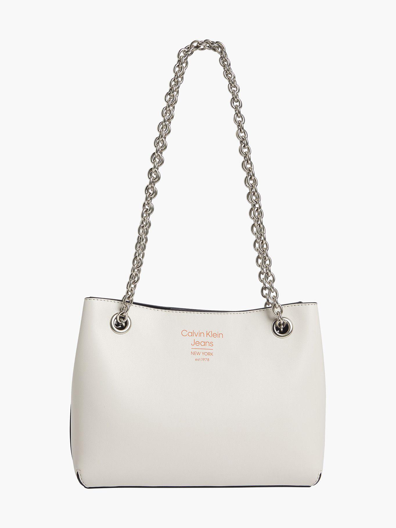 Cartera Sculpted Shoulder Beige Calvin Klein-0