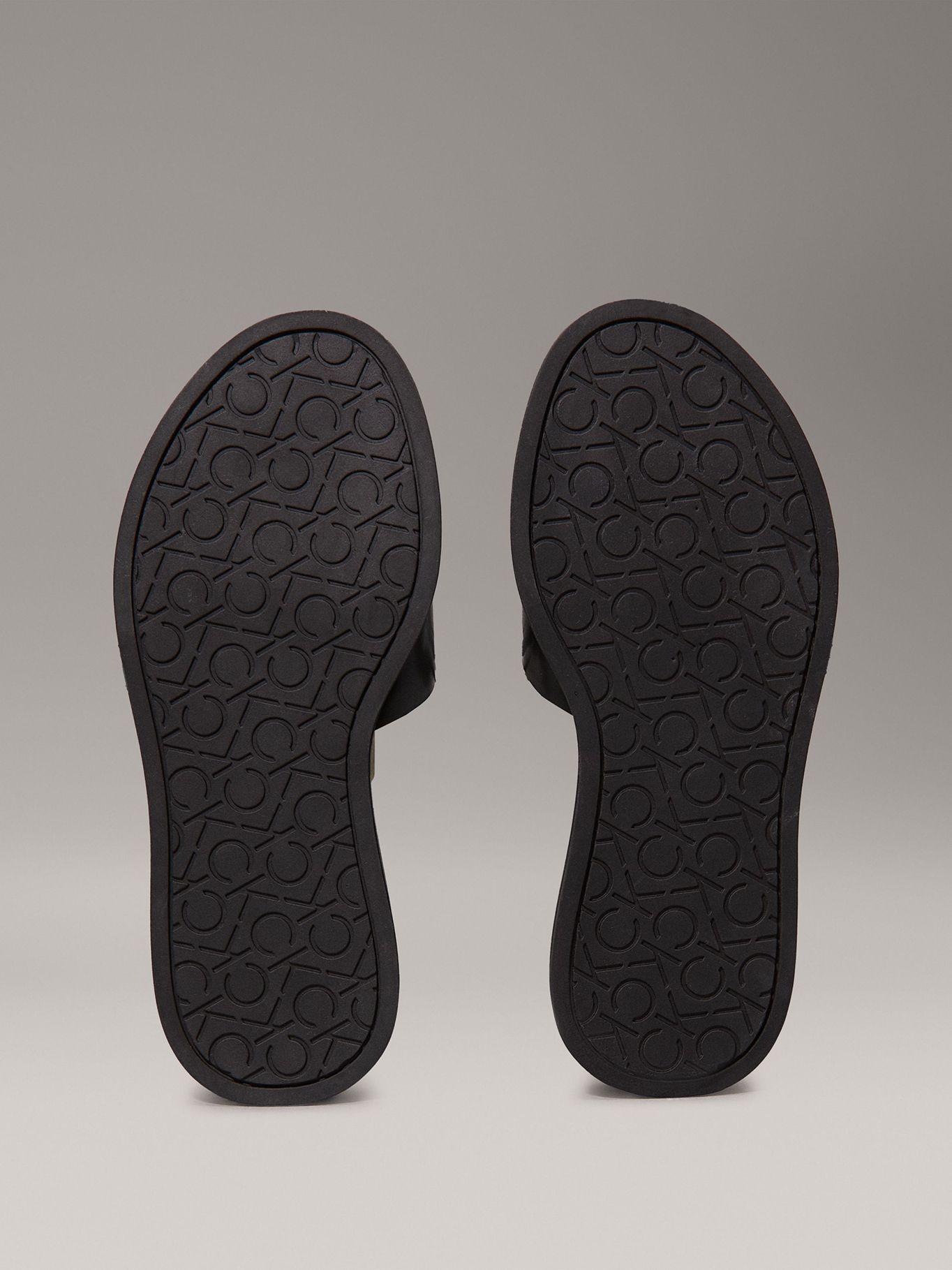 Sandalias de Cuero Flatform Negro Calvin Klein Mujer-3
