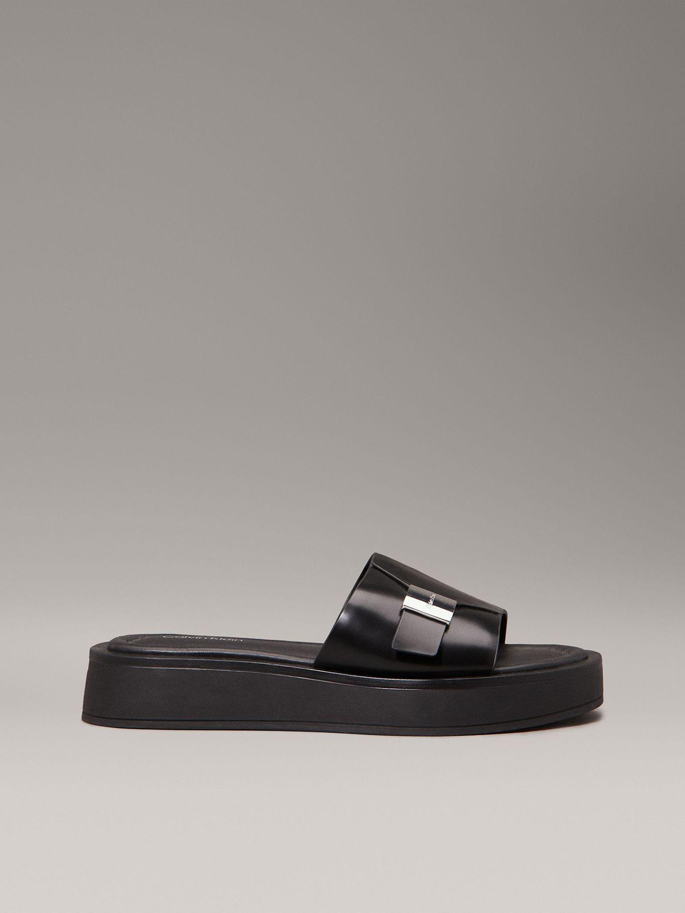 Sandalias de Cuero Flatform Negro Calvin Klein Mujer-4
