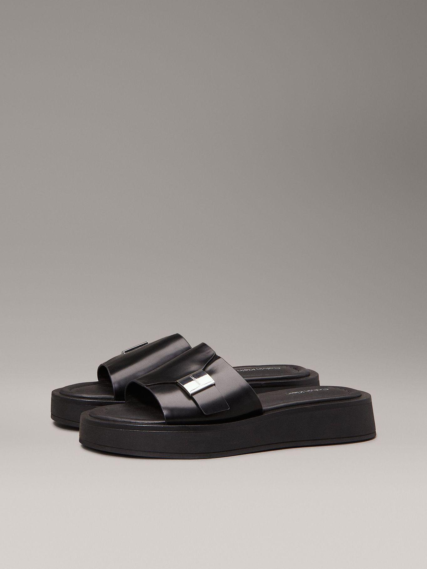 Sandalias de Cuero Flatform Negro Calvin Klein-0