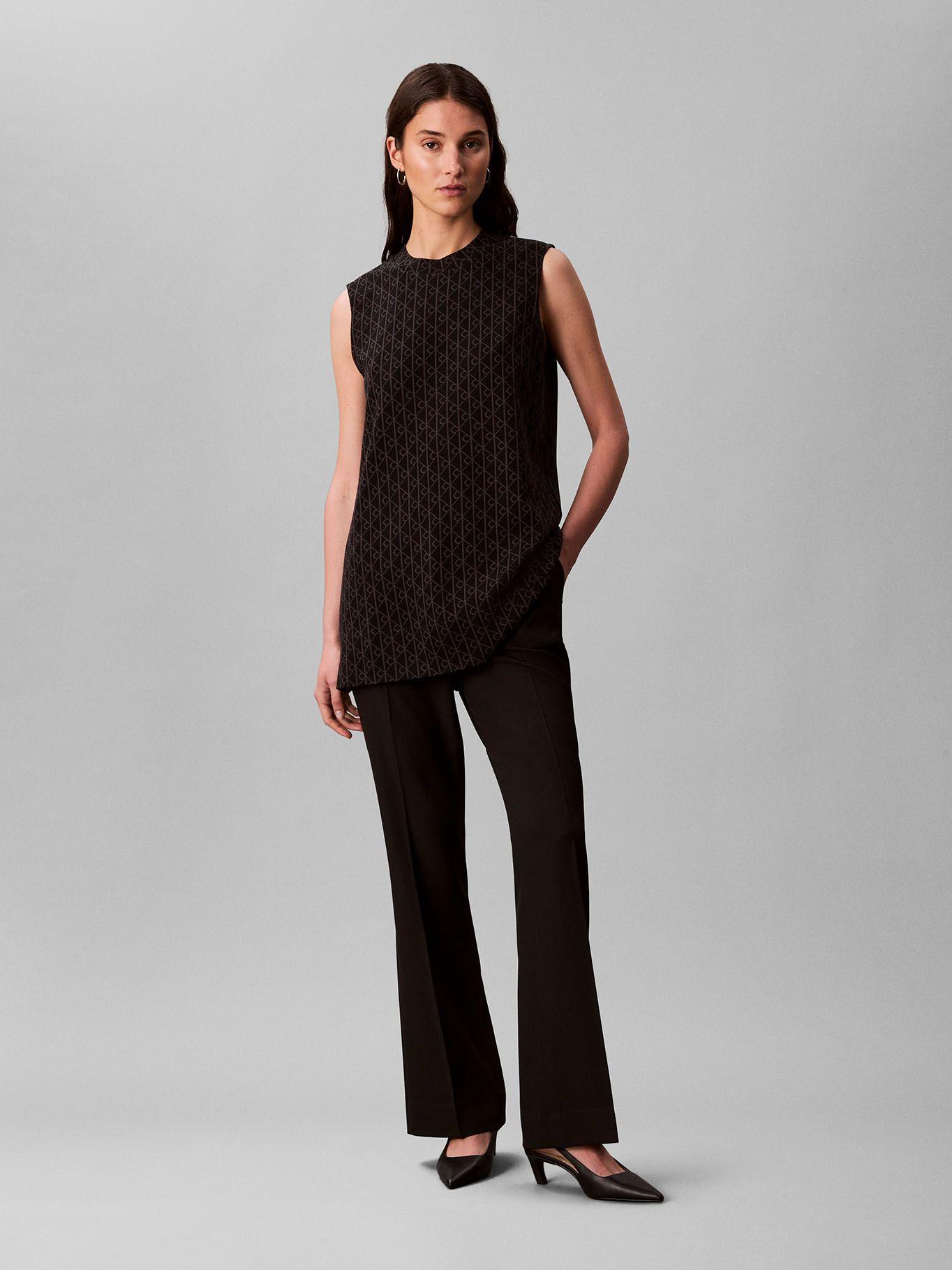 Blusa Con Logo En Jacquard Negro Calvin Klein-0