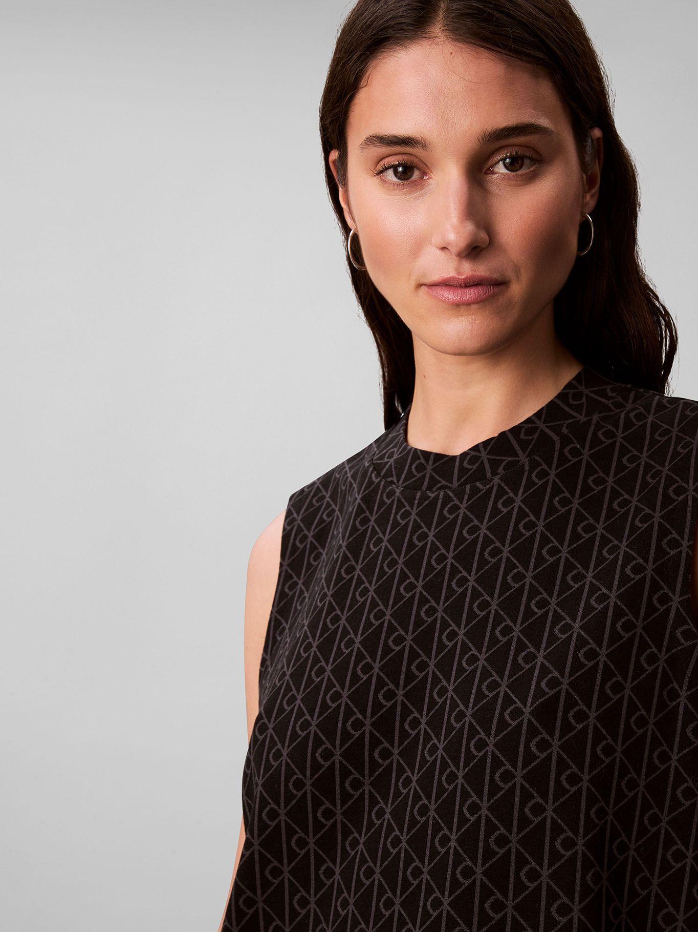 Blusa Con Logo En Jacquard Negro Calvin Klein-3