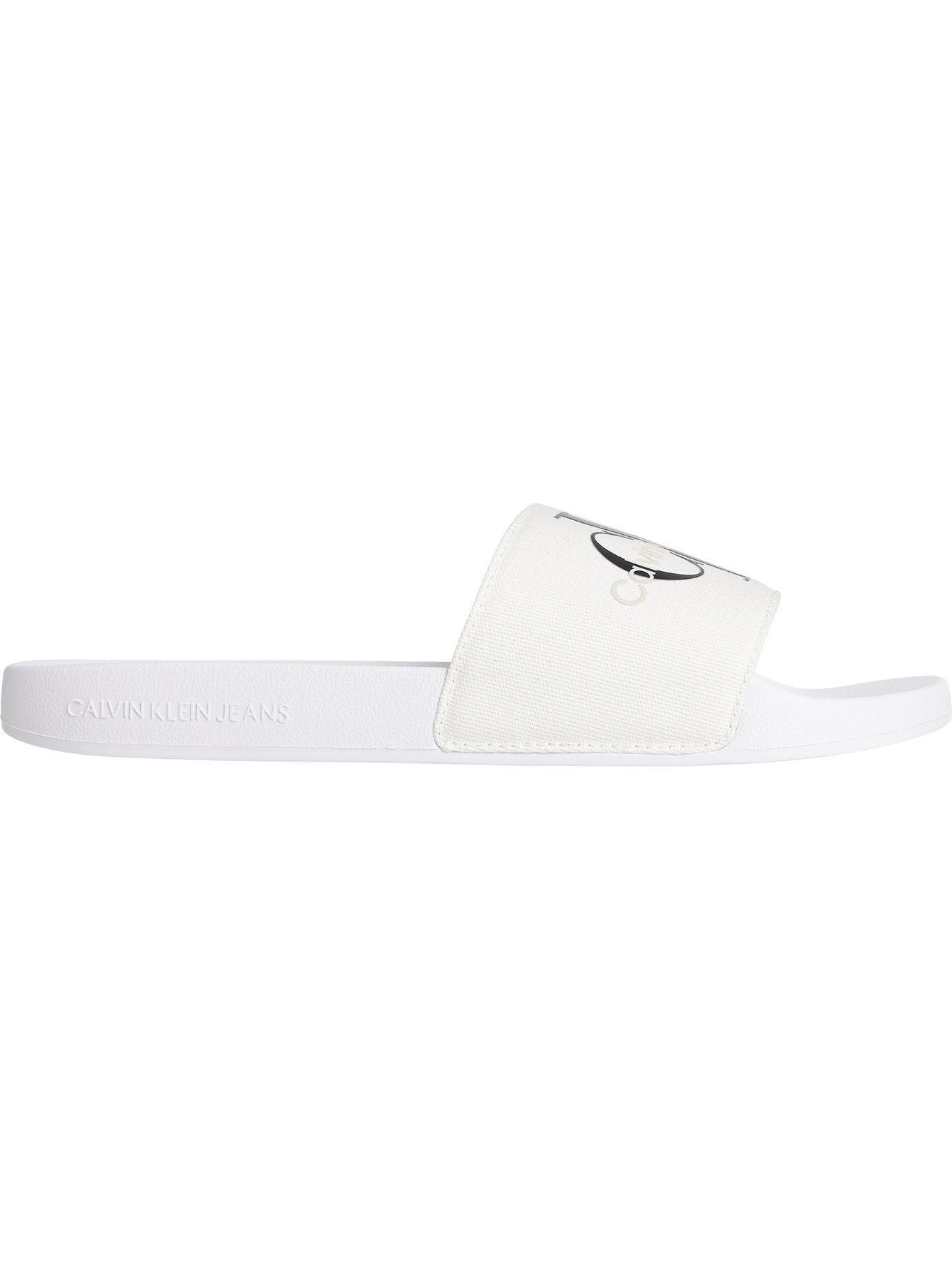 Sandalia Slide Monogram Blanco Calvin Klein-3