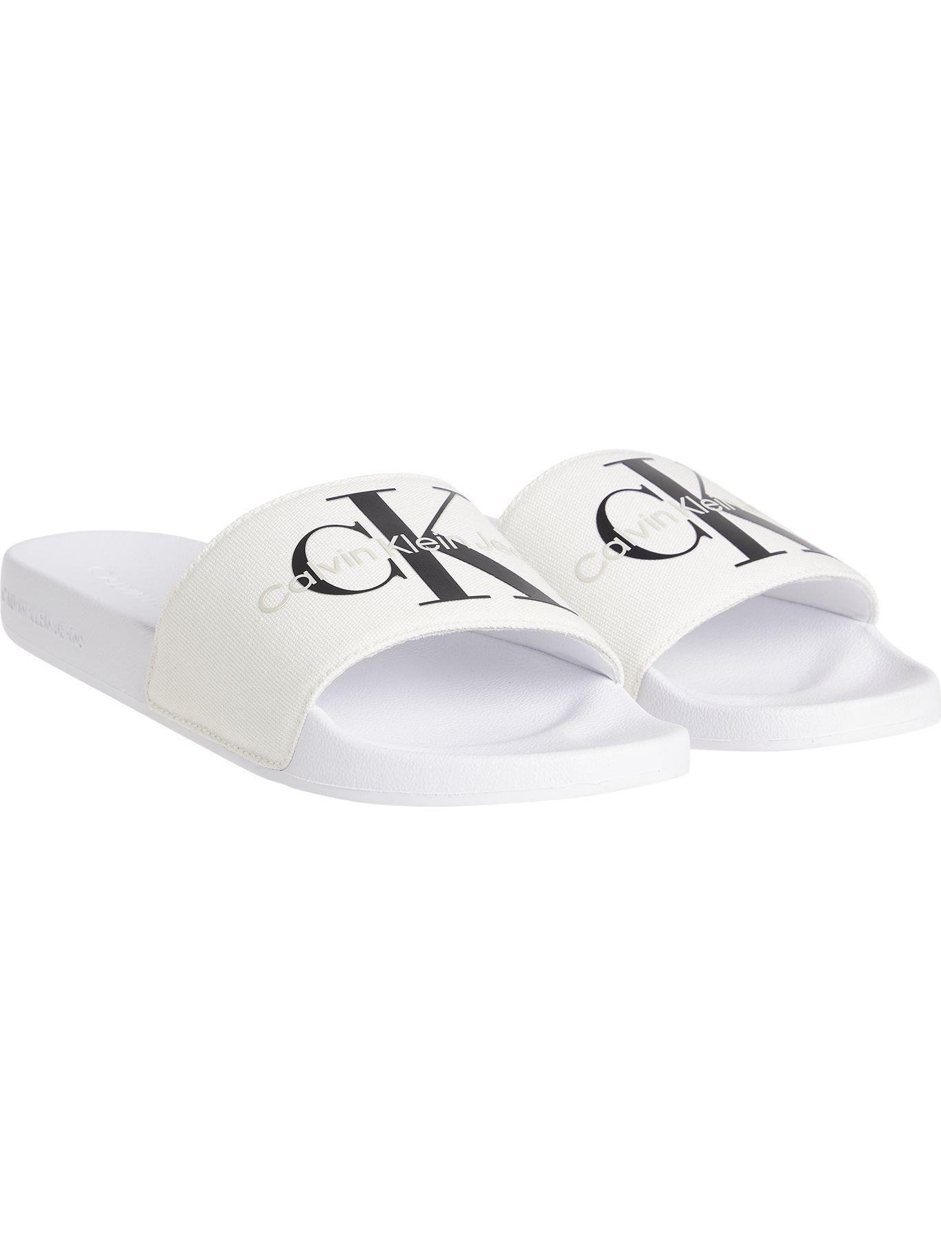 Sandalia Slide Monogram Blanco Calvin Klein-0