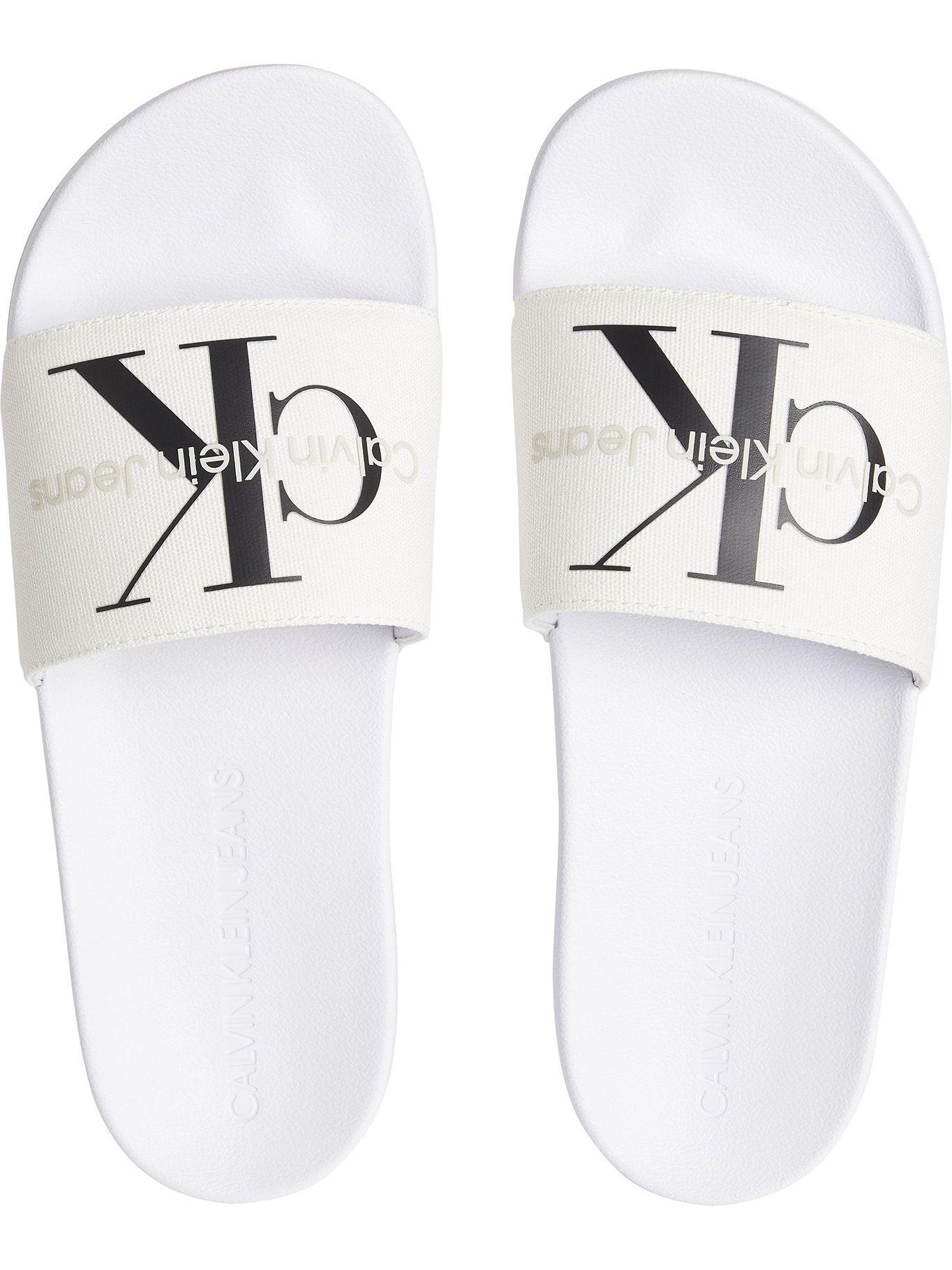 Sandalia Slide Monogram Blanco Calvin Klein-2