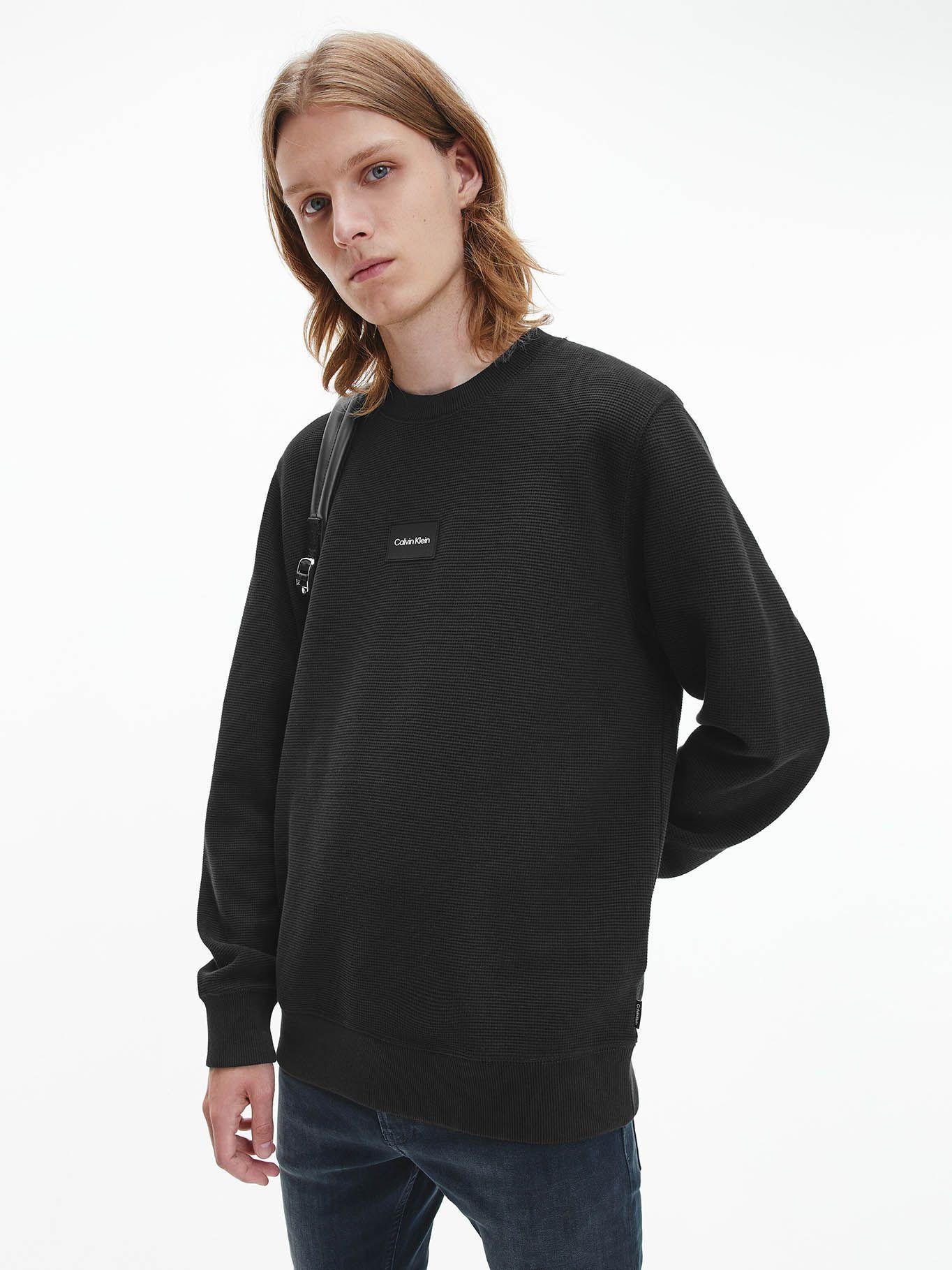 Polerón Textured Grid Negro Calvin Klein-0