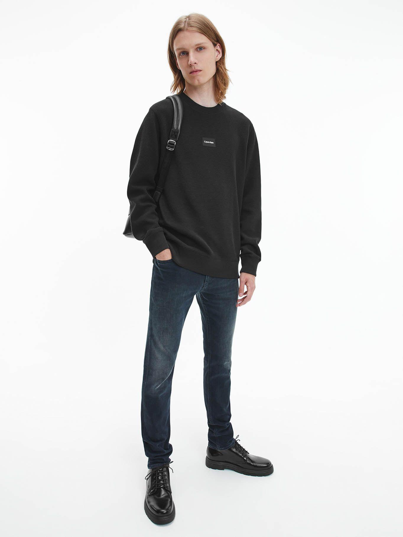 Polerón Textured Grid Negro Calvin Klein-1