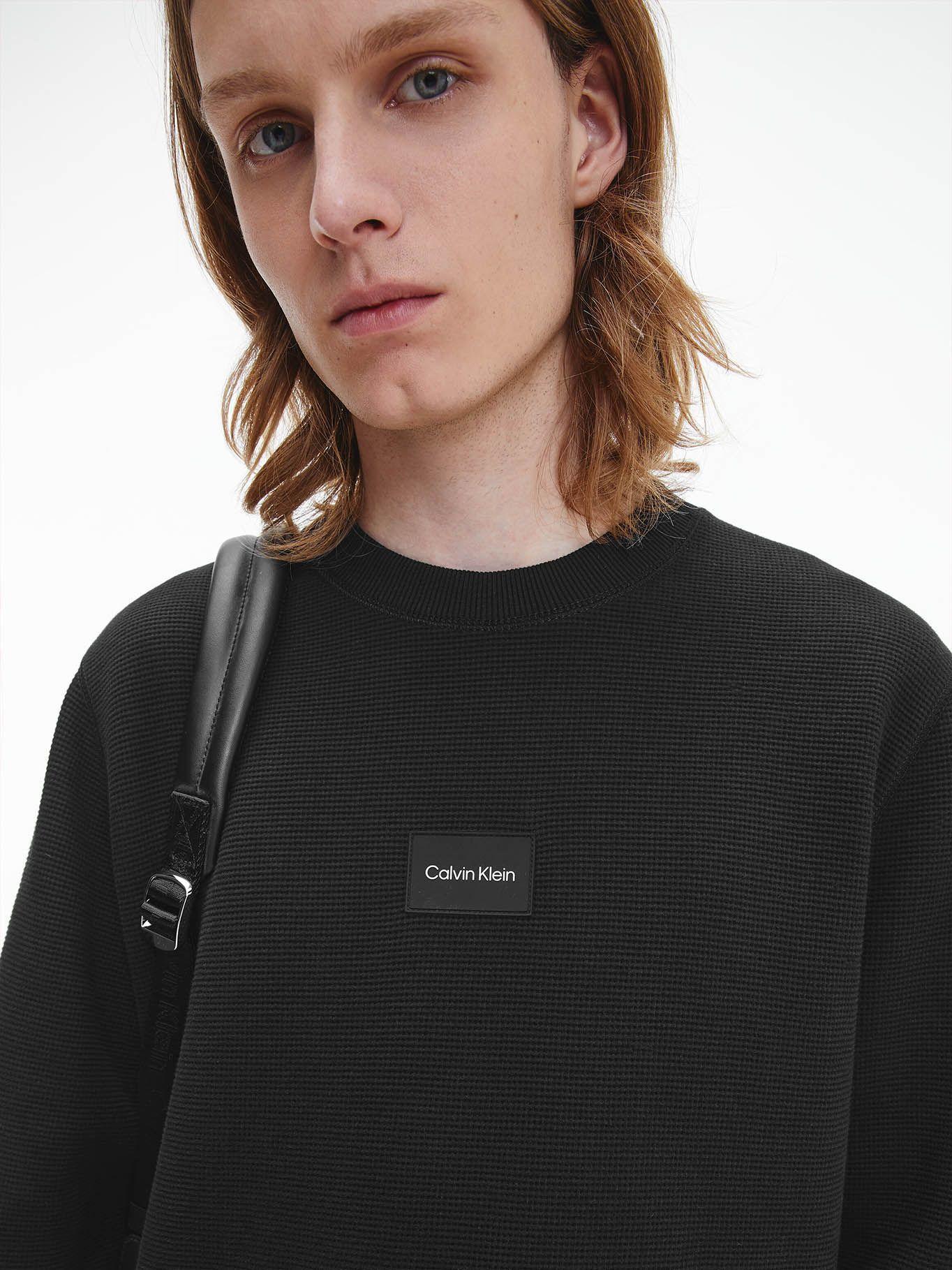 Polerón Textured Grid Negro Calvin Klein-3