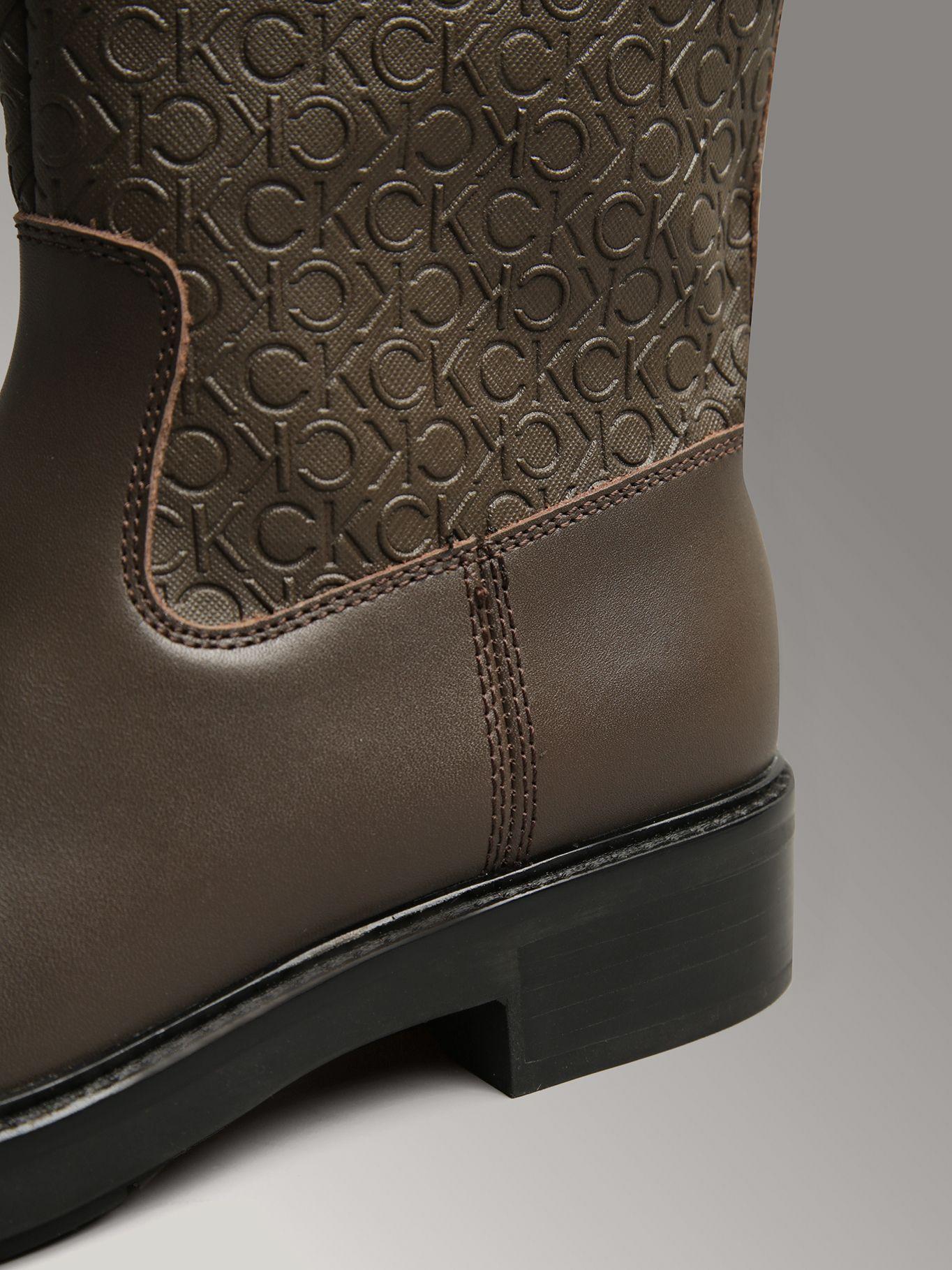 Botas Flat Ankle Mix Café Calvin Klein-6