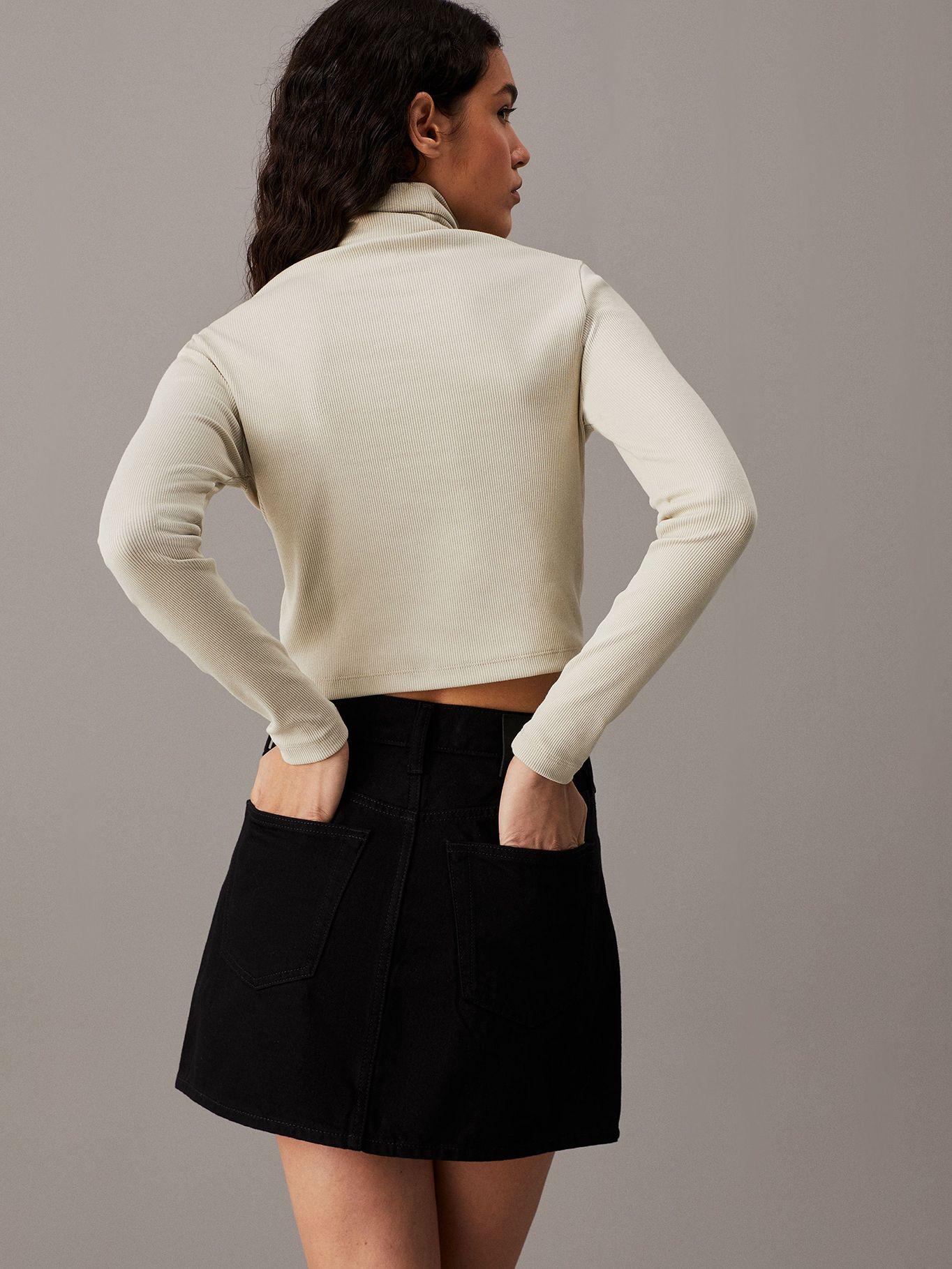 Polera LS Woven Label Crema Calvin Klein-2