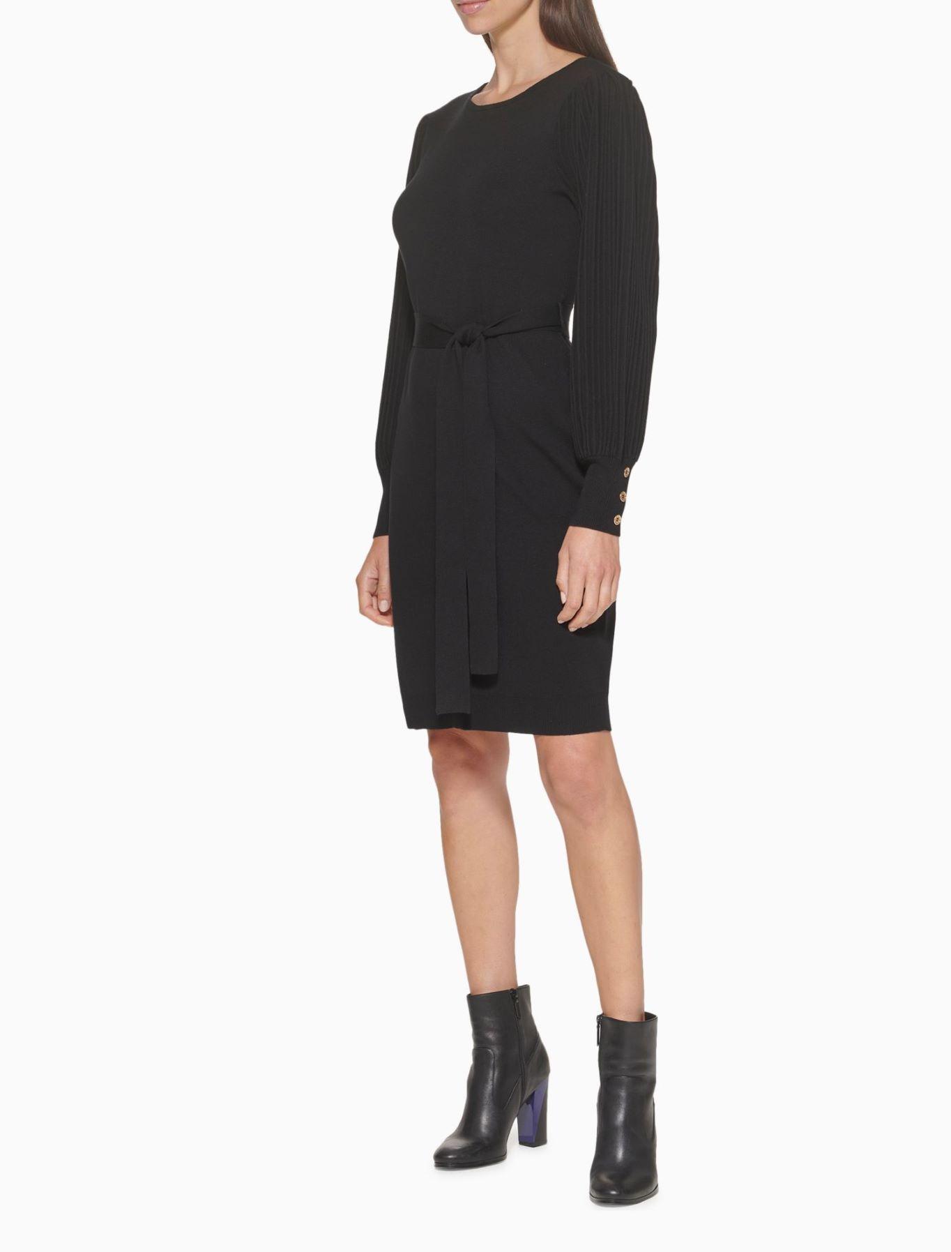 Vestido Suéter Negro Calvin Klein-0