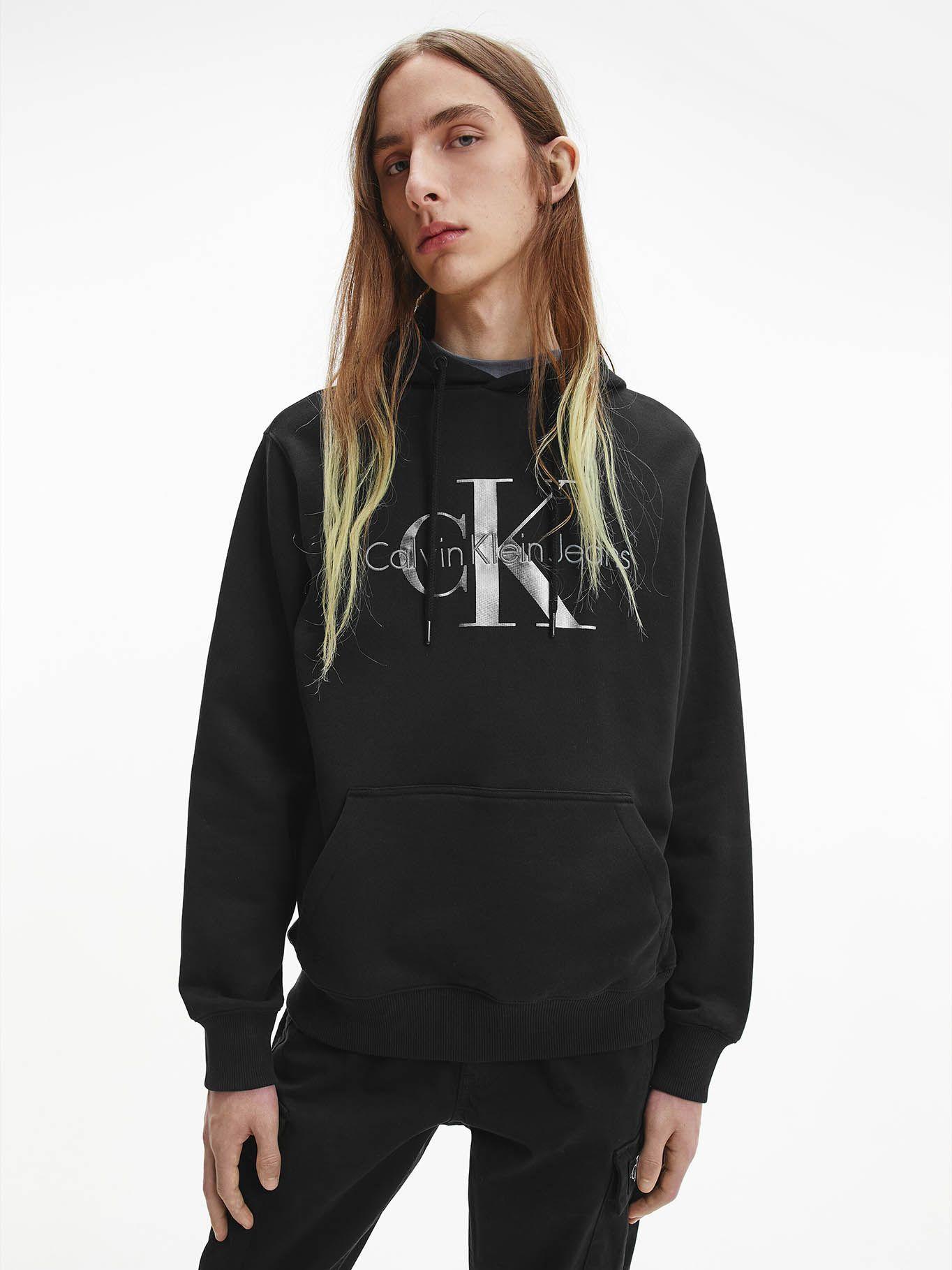 Hoodie Seasonal Monogram Negro Calvin Klein-0