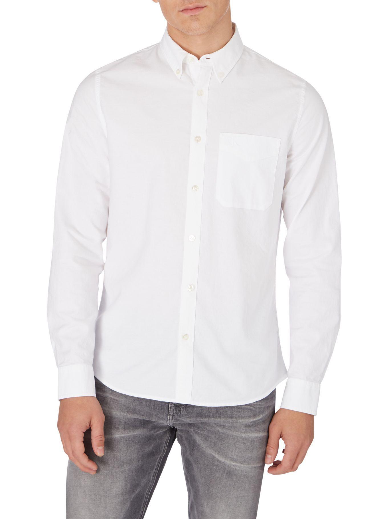 Camisa Oxford Solid Blanco Calvin Klein-3