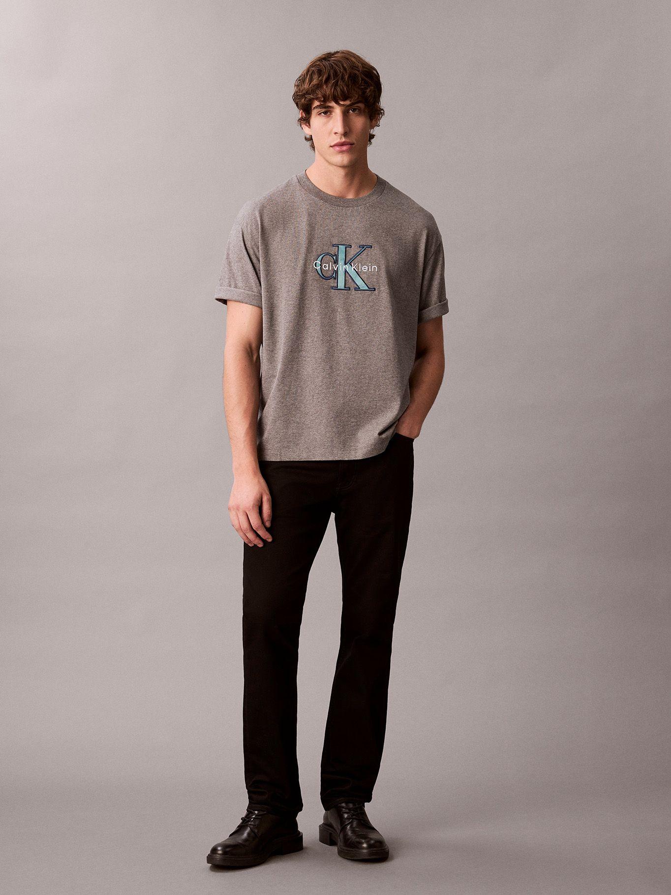Polera con Gráfico de Monologo Gris Calvin Klein-1