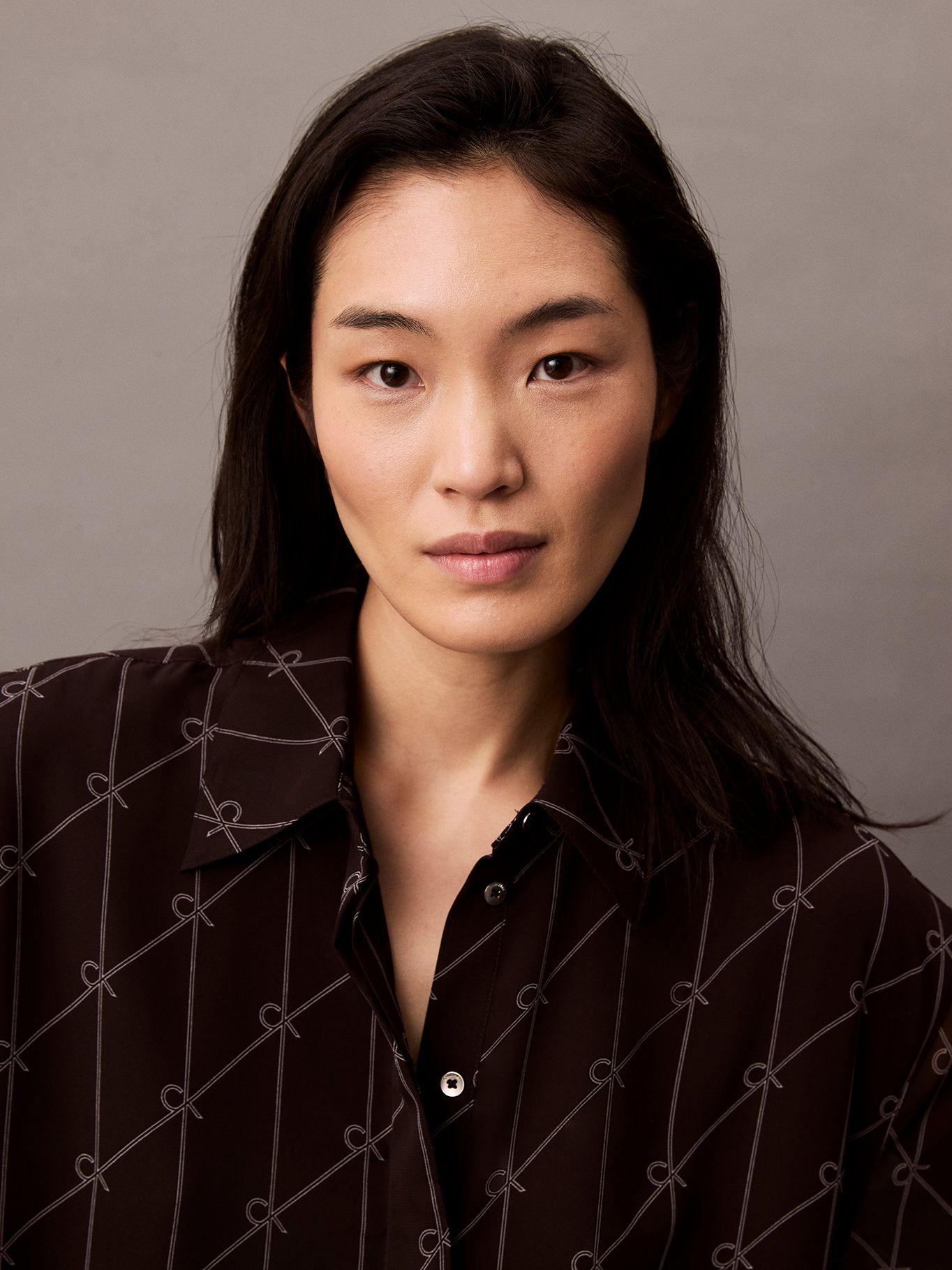 Camisa Relaxed De Gasa Con Botones Negro Calvin Klein-4