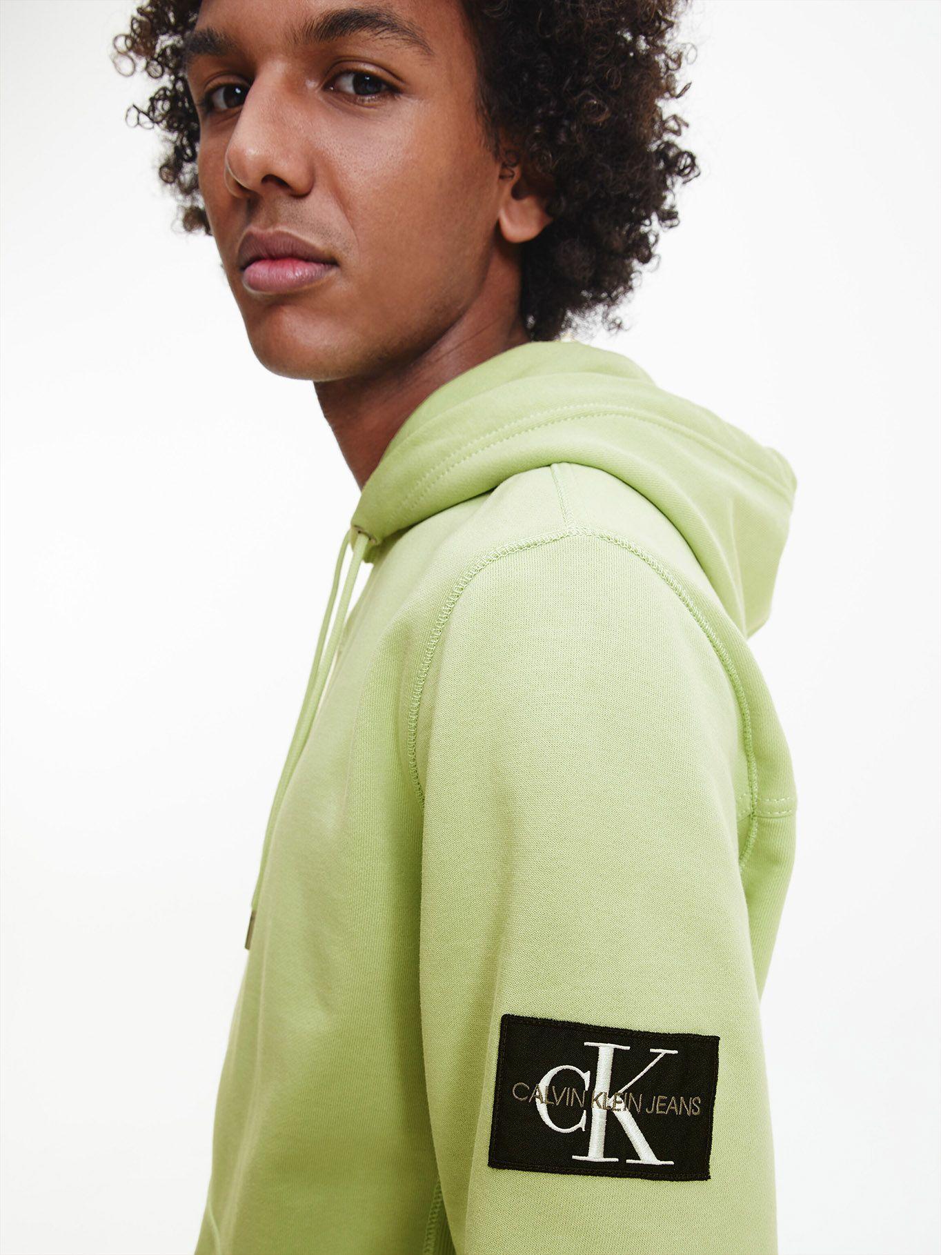Hoodie Monogram Sleeve Verde Calvin Klein-3