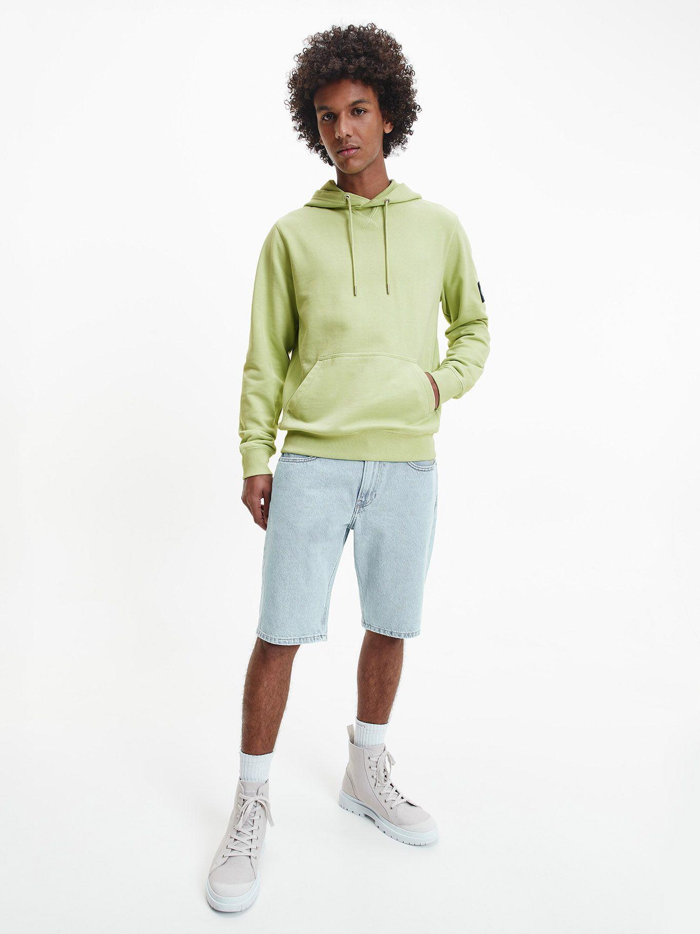 Hoodie Monogram Sleeve Verde Calvin Klein-1