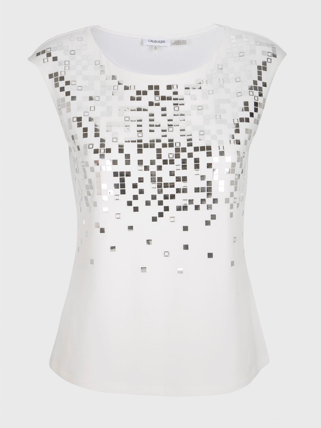 Blusa Mirror Heat Blanco Calvin Klein-0