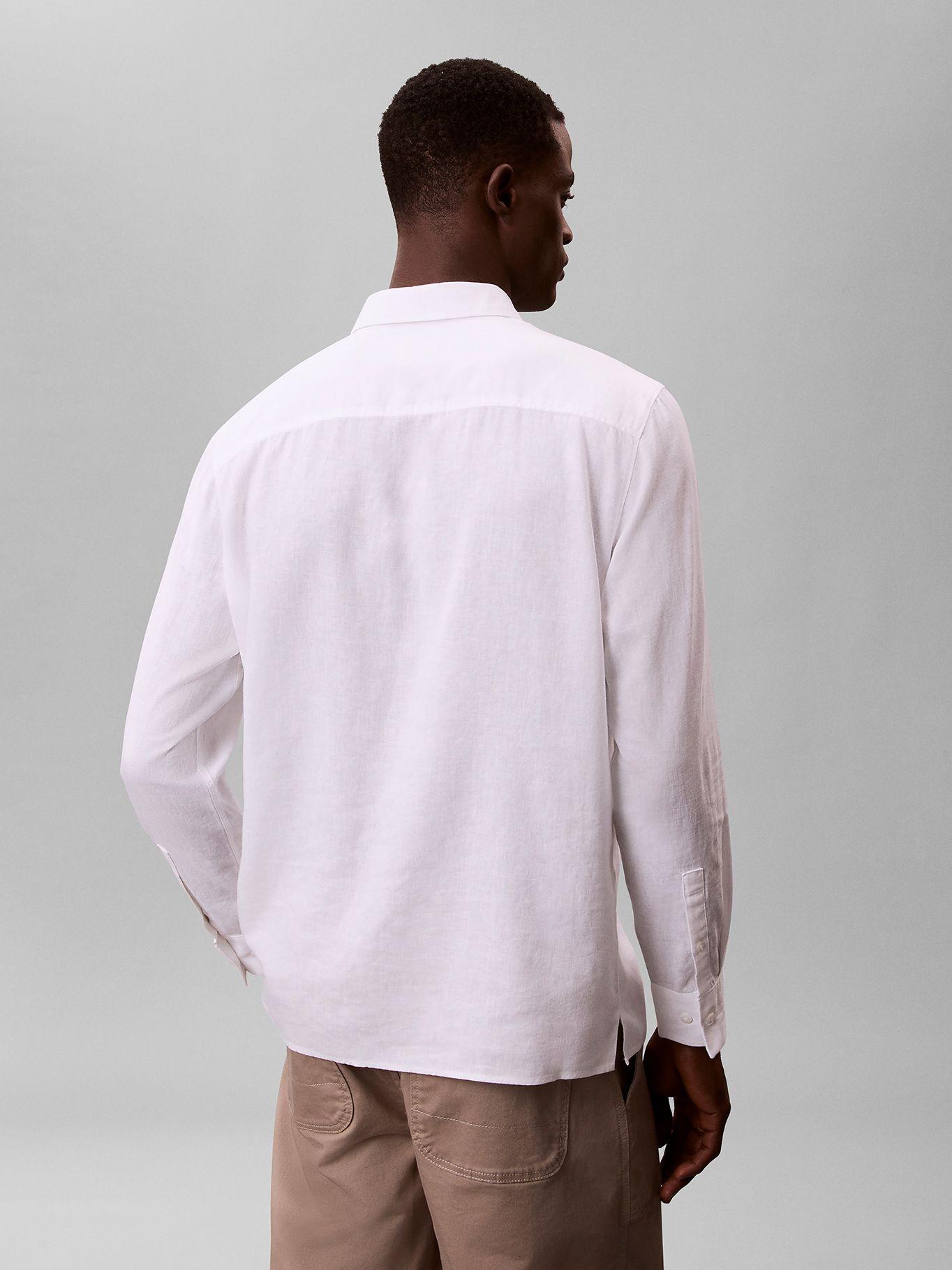 Camisa Easy Fit de Lino Blanco Calvin Klein-2