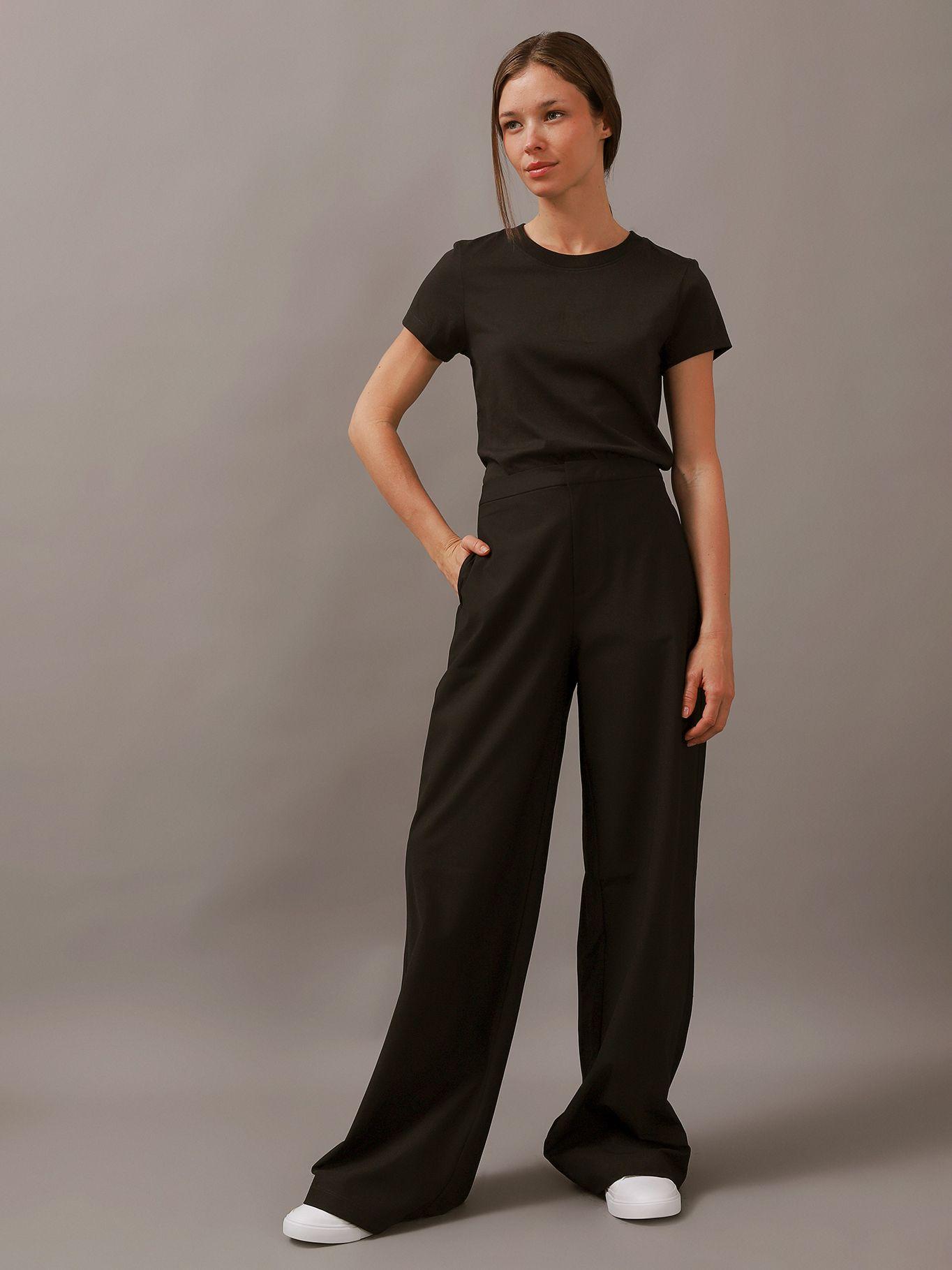 Pantalon Wide Leg Knit Negro Calvin Klein-1