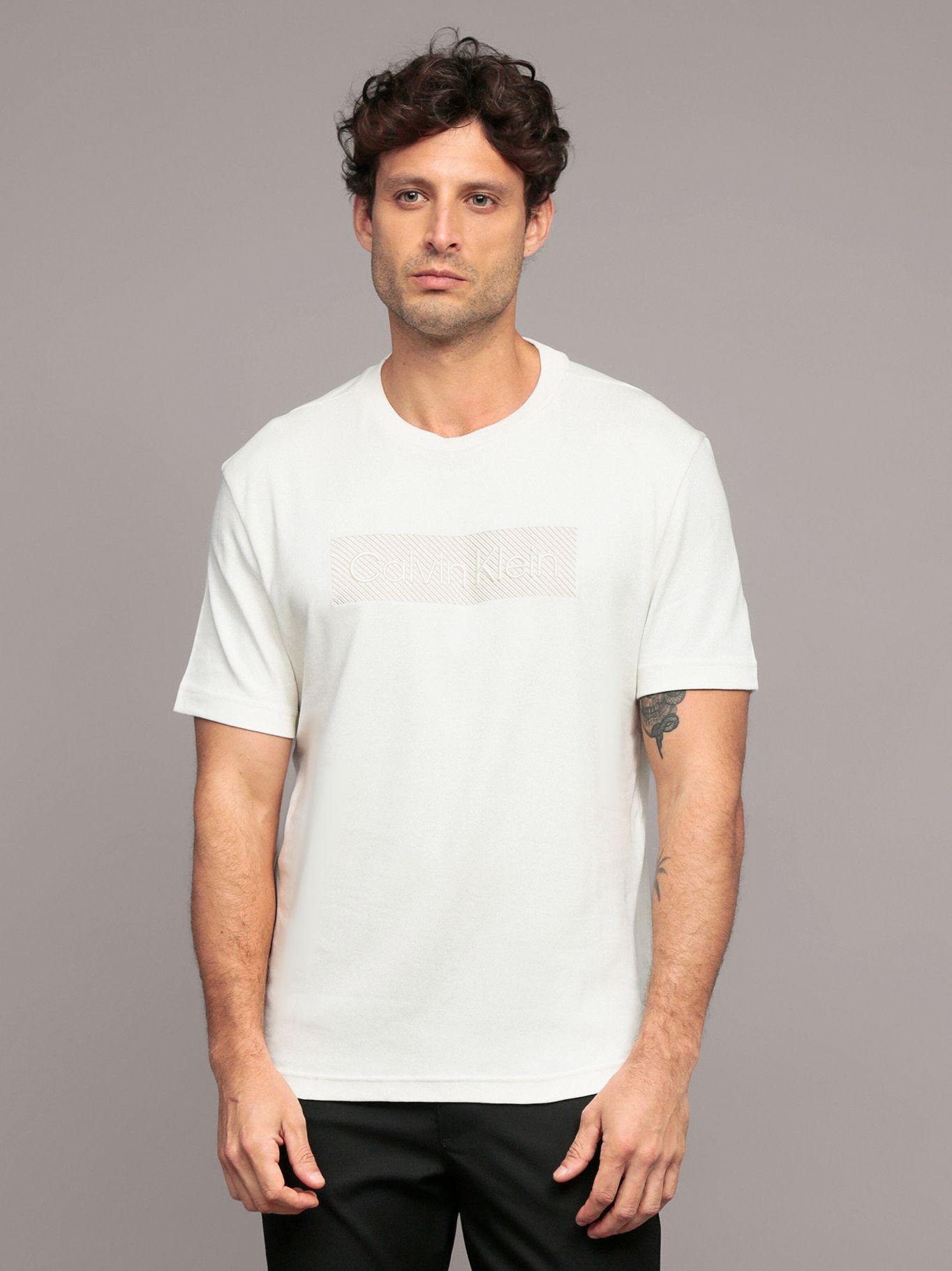 Polera con Bordado Texturizado Blanco Calvin Klein-0