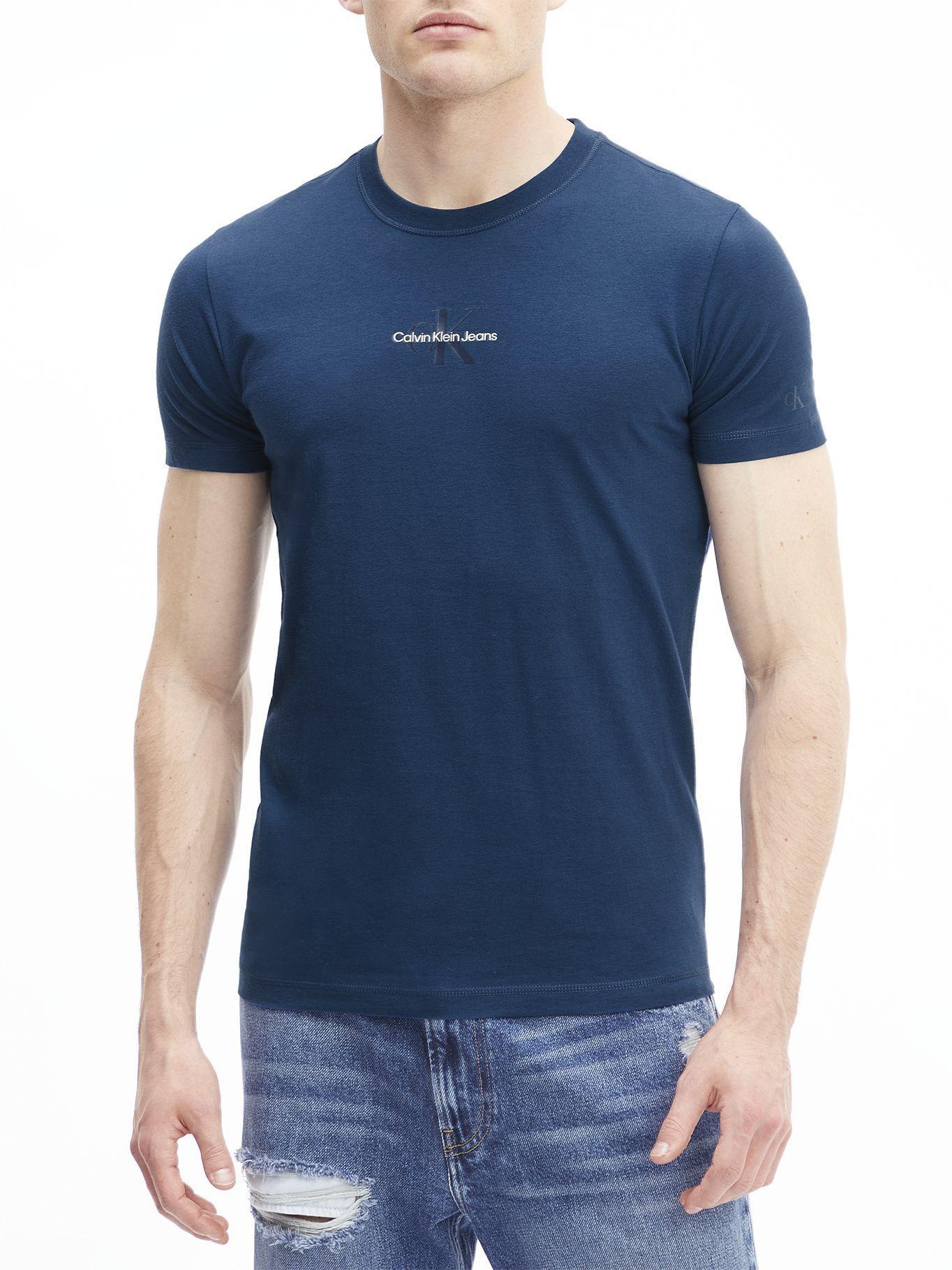 Polera Monogram Logo Azul Calvin Klein-0