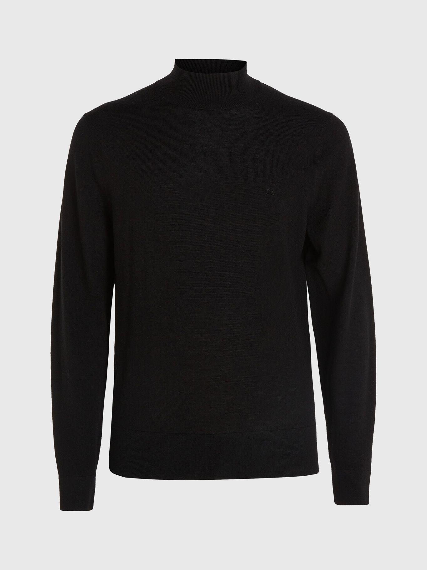 Sweater Cuello Alto Merino Mock Negro Calvin Klein-4