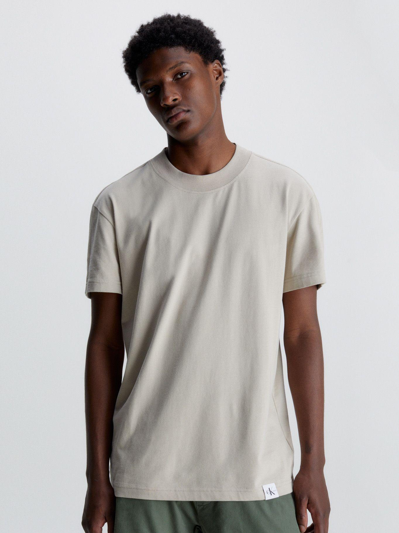 Polera Woven Tab Beige Calvin Klein-0