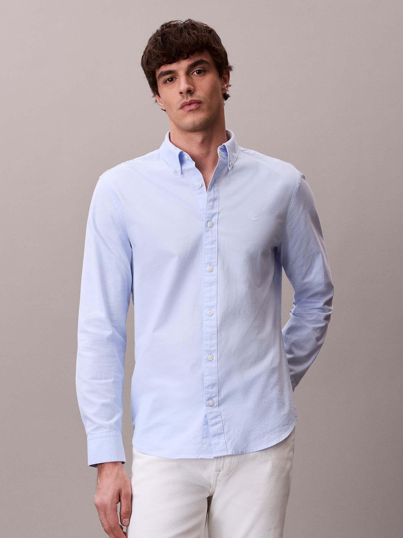 Camisa Oxford Clásica Celeste Calvin Klein-0