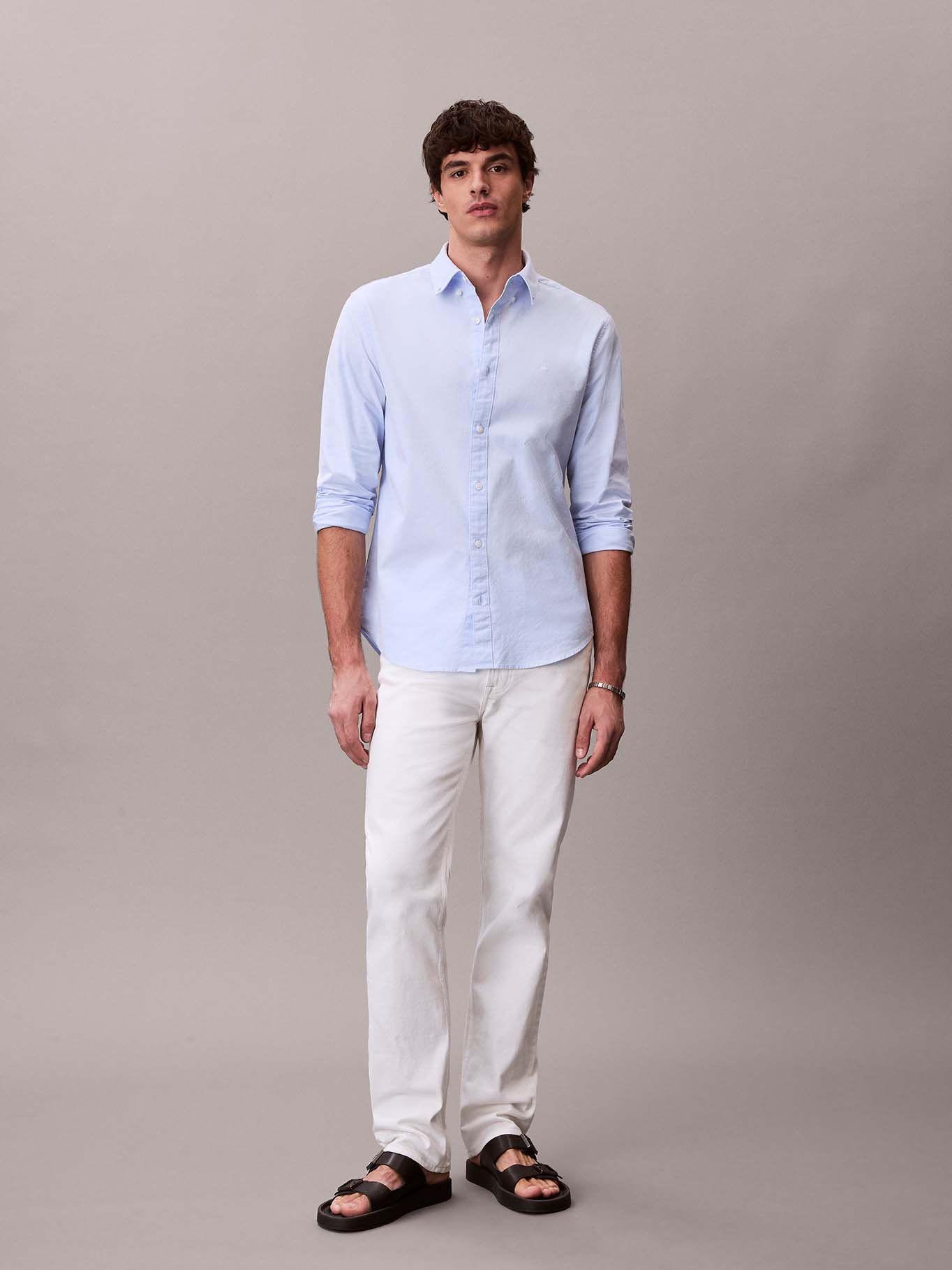 Camisa Oxford Clásica Celeste Calvin Klein-1