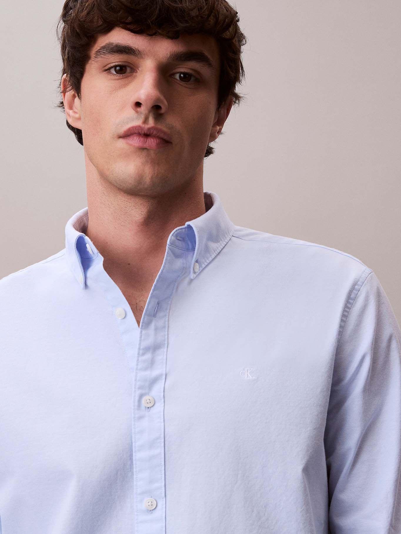 Camisa Oxford Clásica Celeste Calvin Klein-3