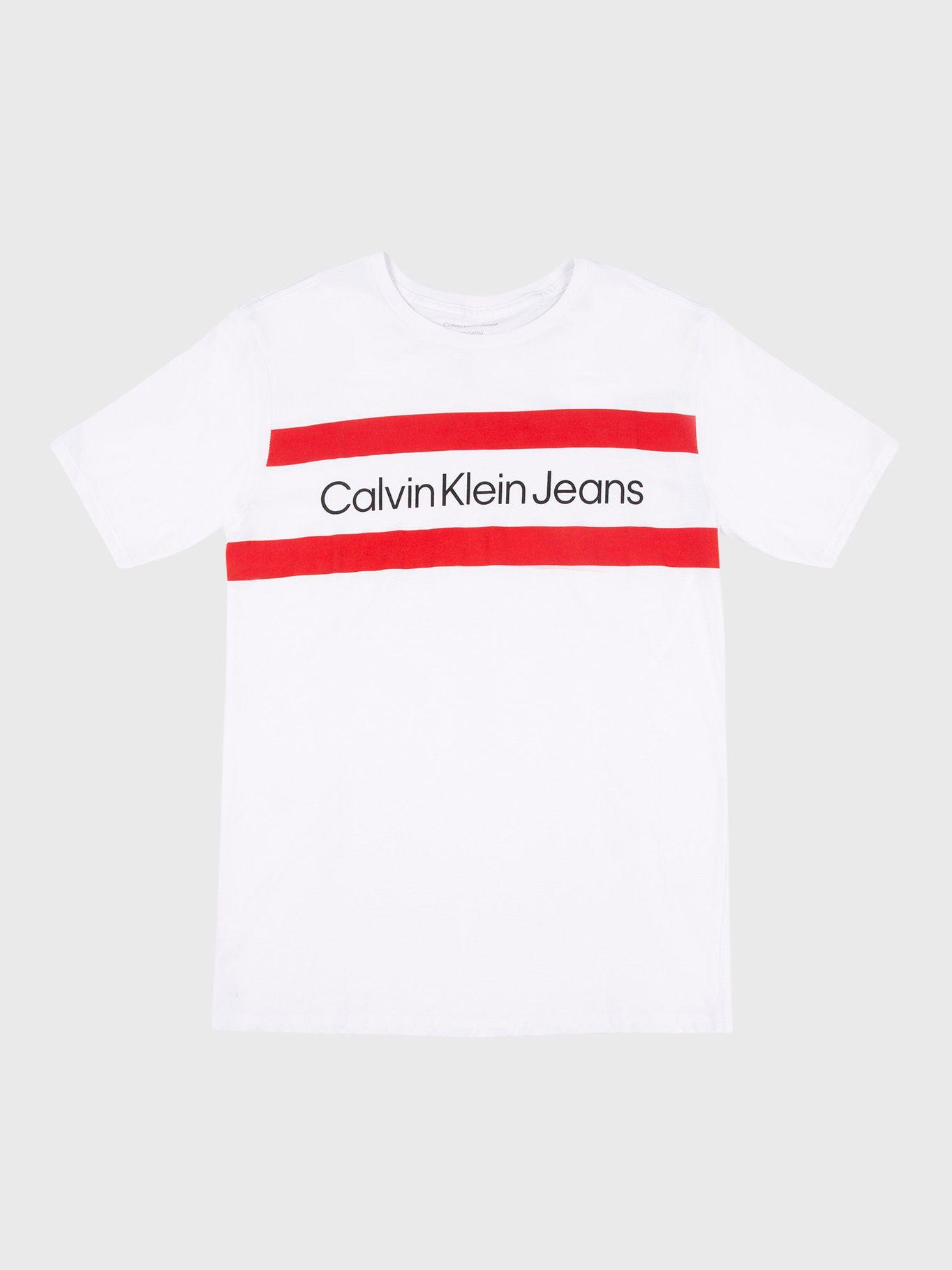 Polera Niño Chest Bar Blanco Calvin Klein-0