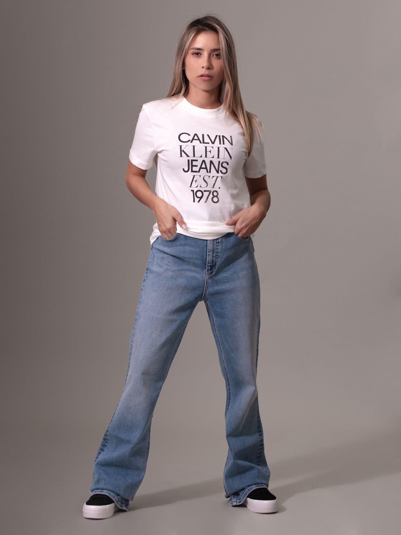 Polera Mixed Logo Regular Blanco Calvin Klein-1