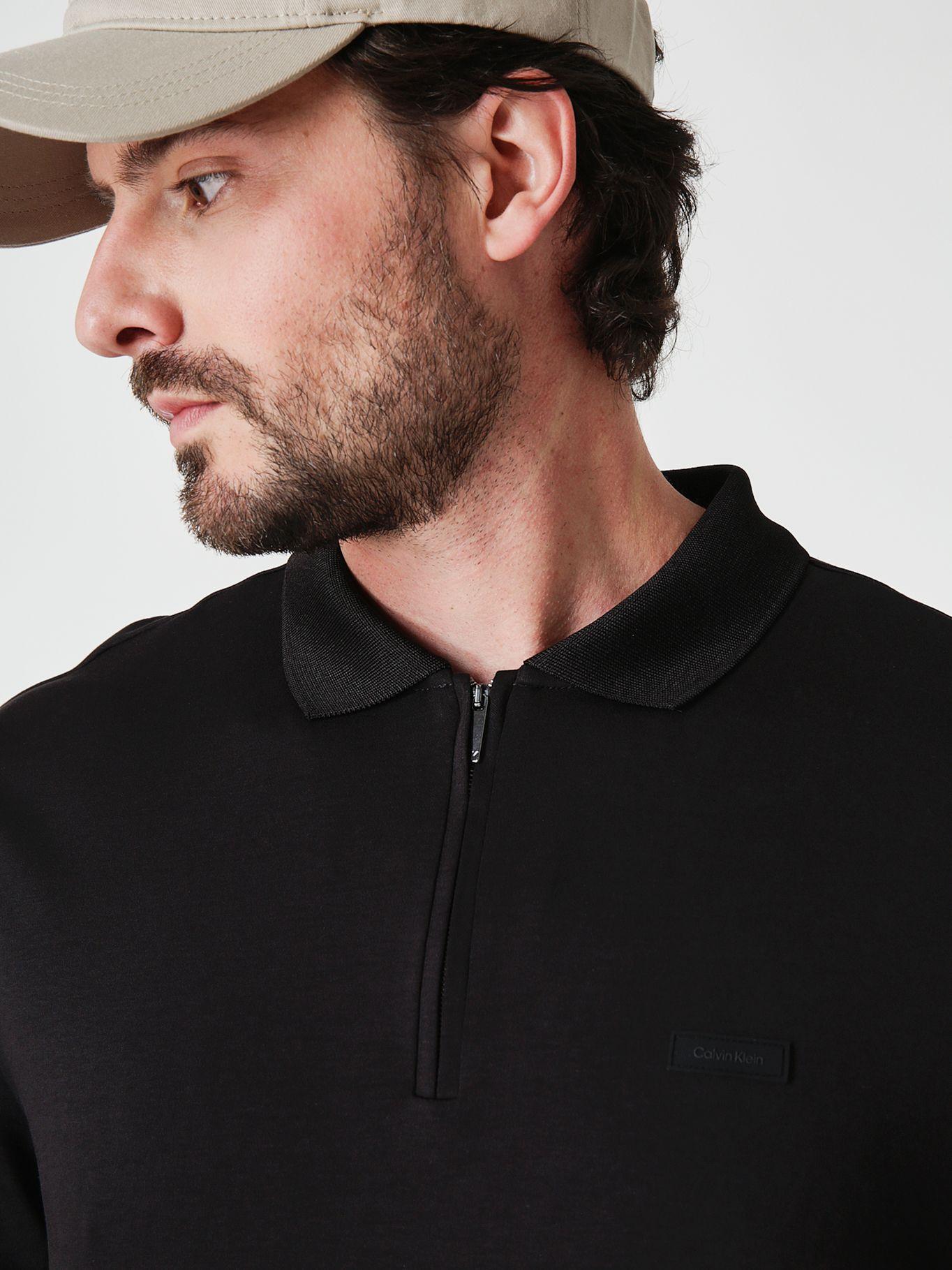 Polo Smooth Welt Zip  Negro Calvin Klein-3