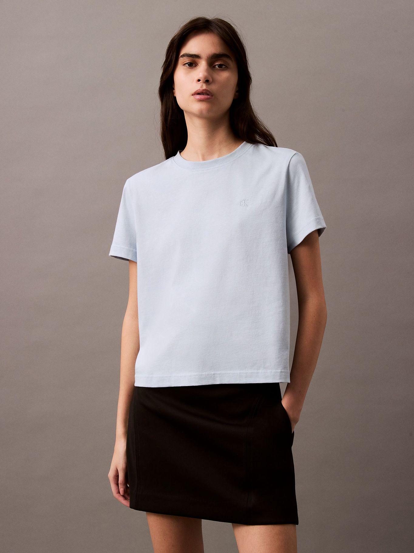 Polera con Logo Archive Celeste Calvin Klein-0