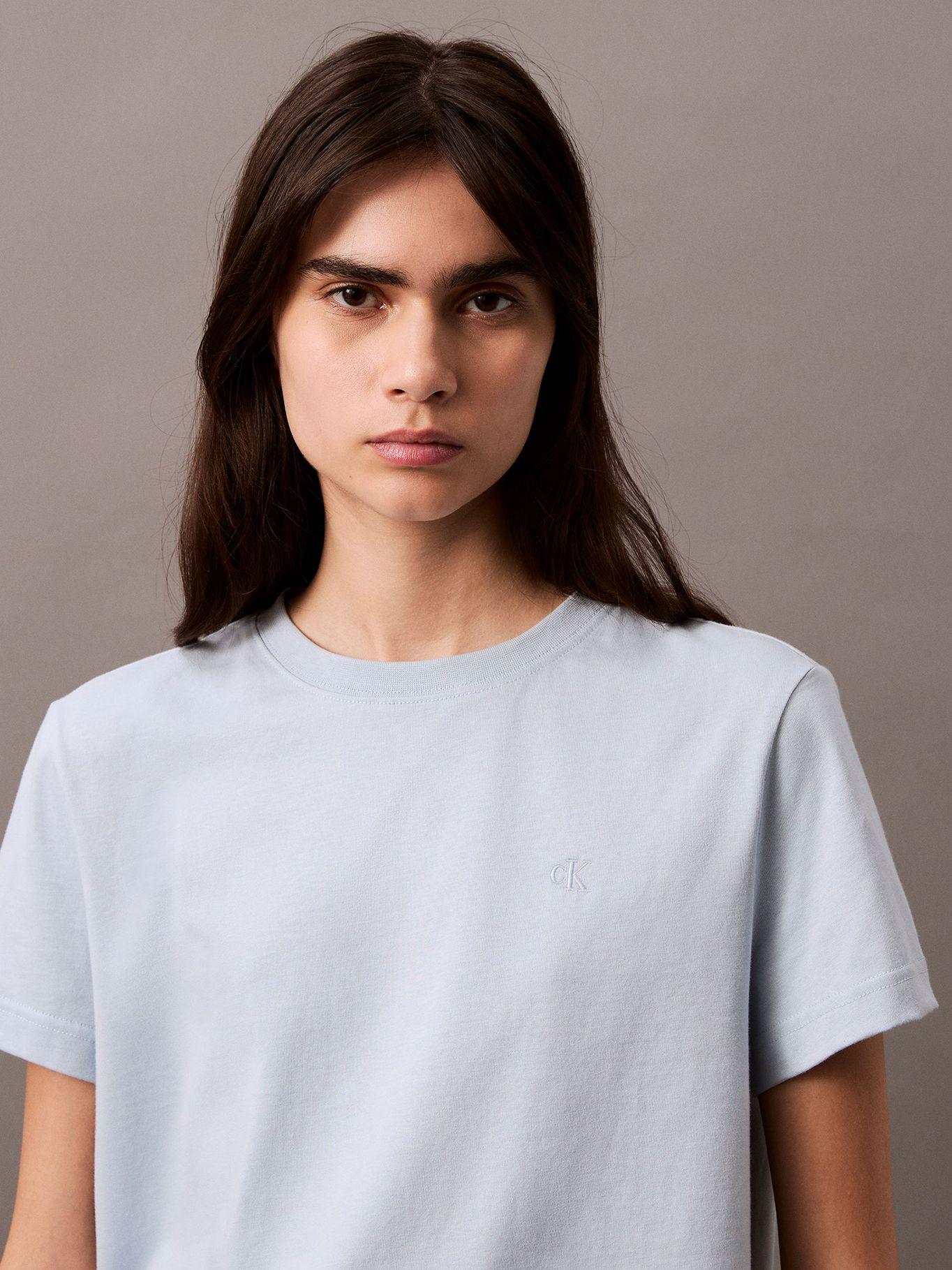 Polera con Logo Archive Celeste Calvin Klein-3