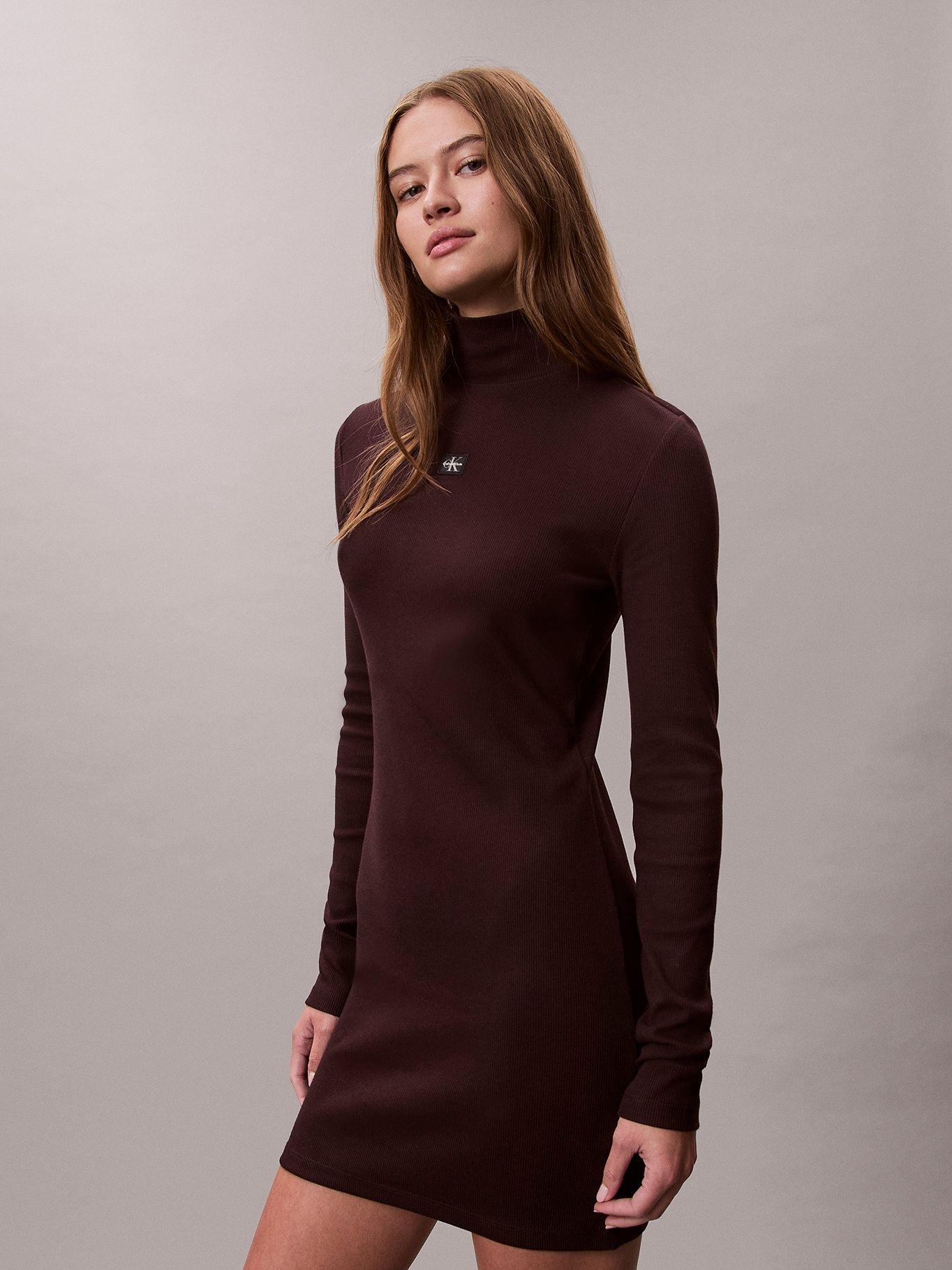 Vestido Mini con Cuello Alto Cafe Calvin Klein-4