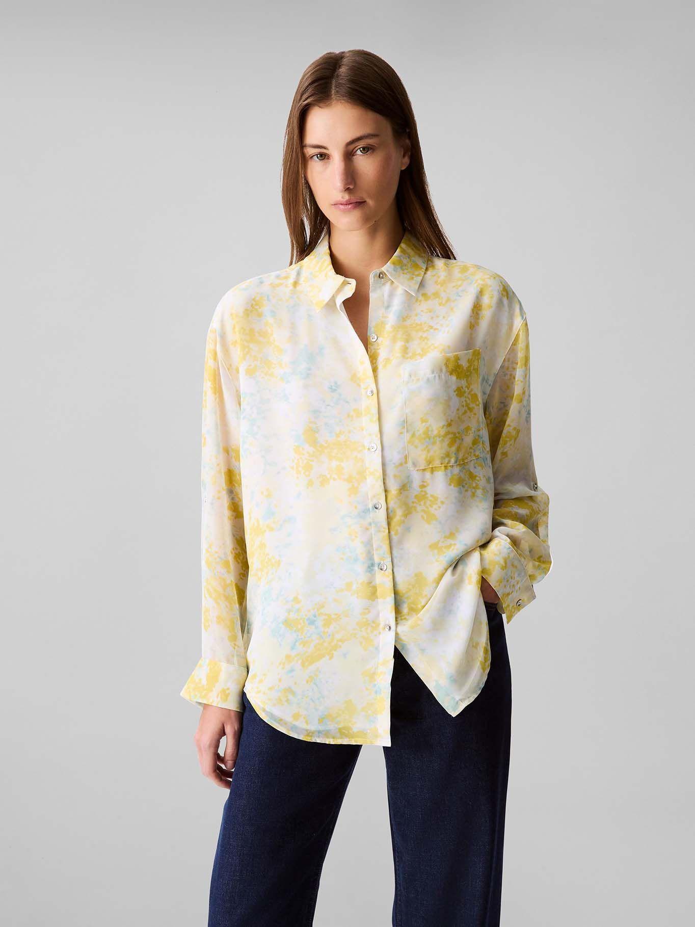 Blusa Bolsillo Y Manga Enrollable Amarillo Calvin Klein-0