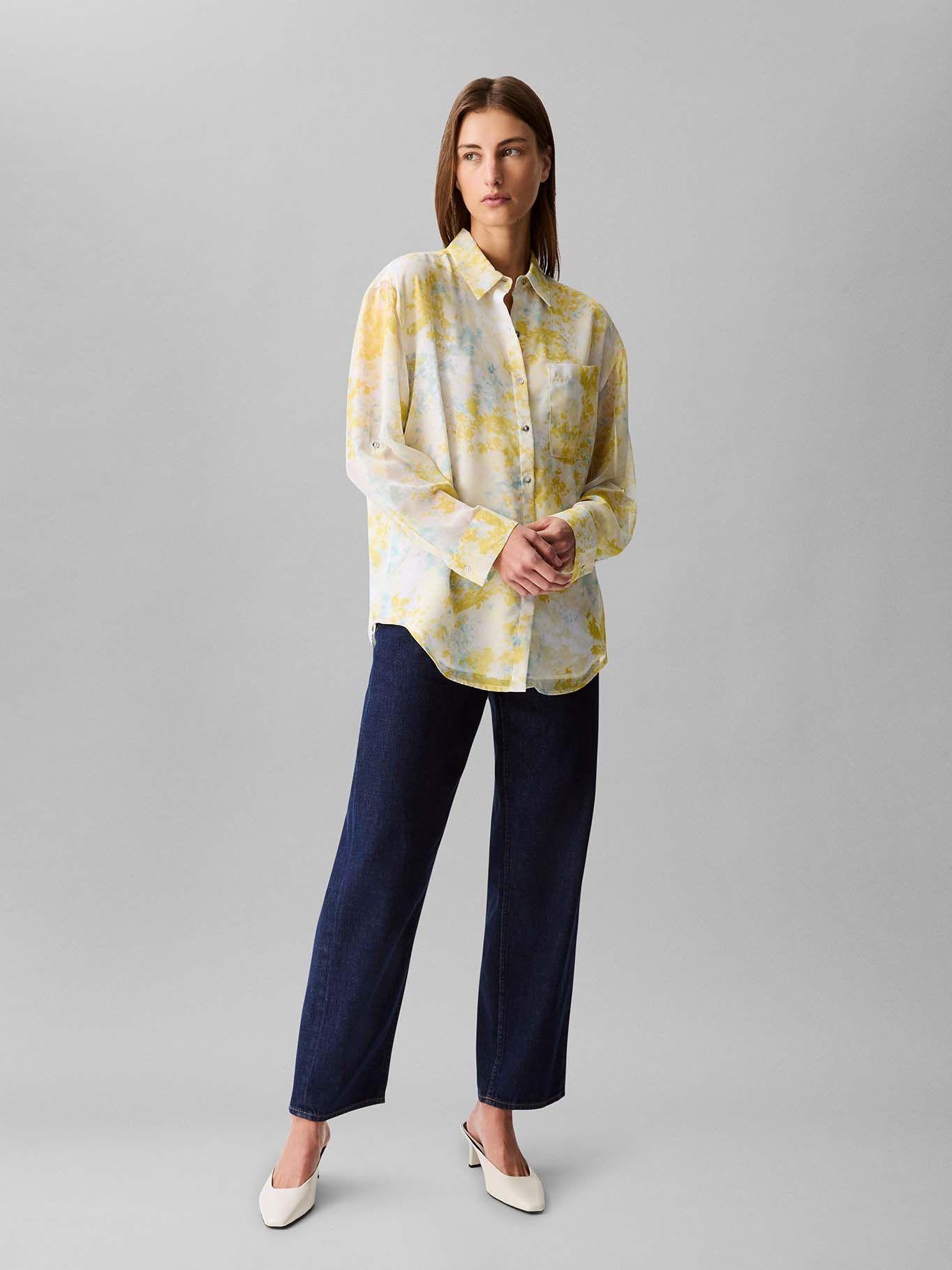 Blusa Bolsillo Y Manga Enrollable Amarillo Calvin Klein-1